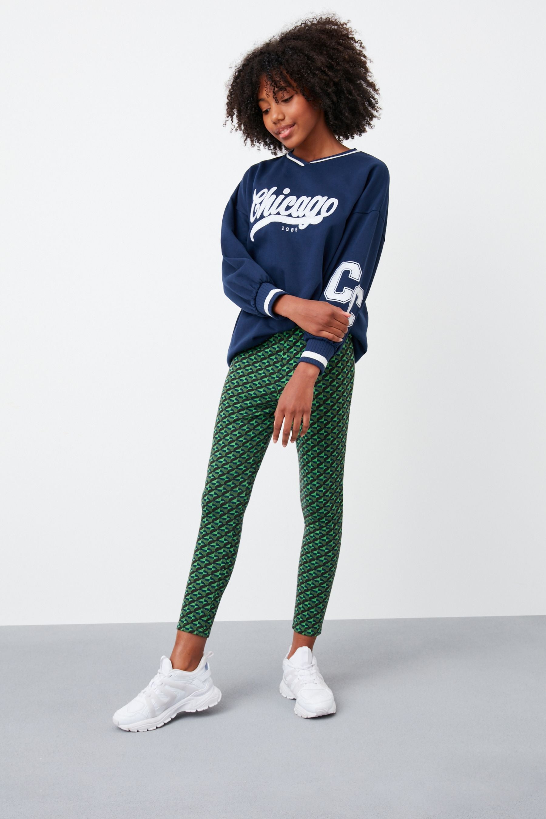 Navy Blue Varsity Crew Sweatshirt Top (3-16yrs)