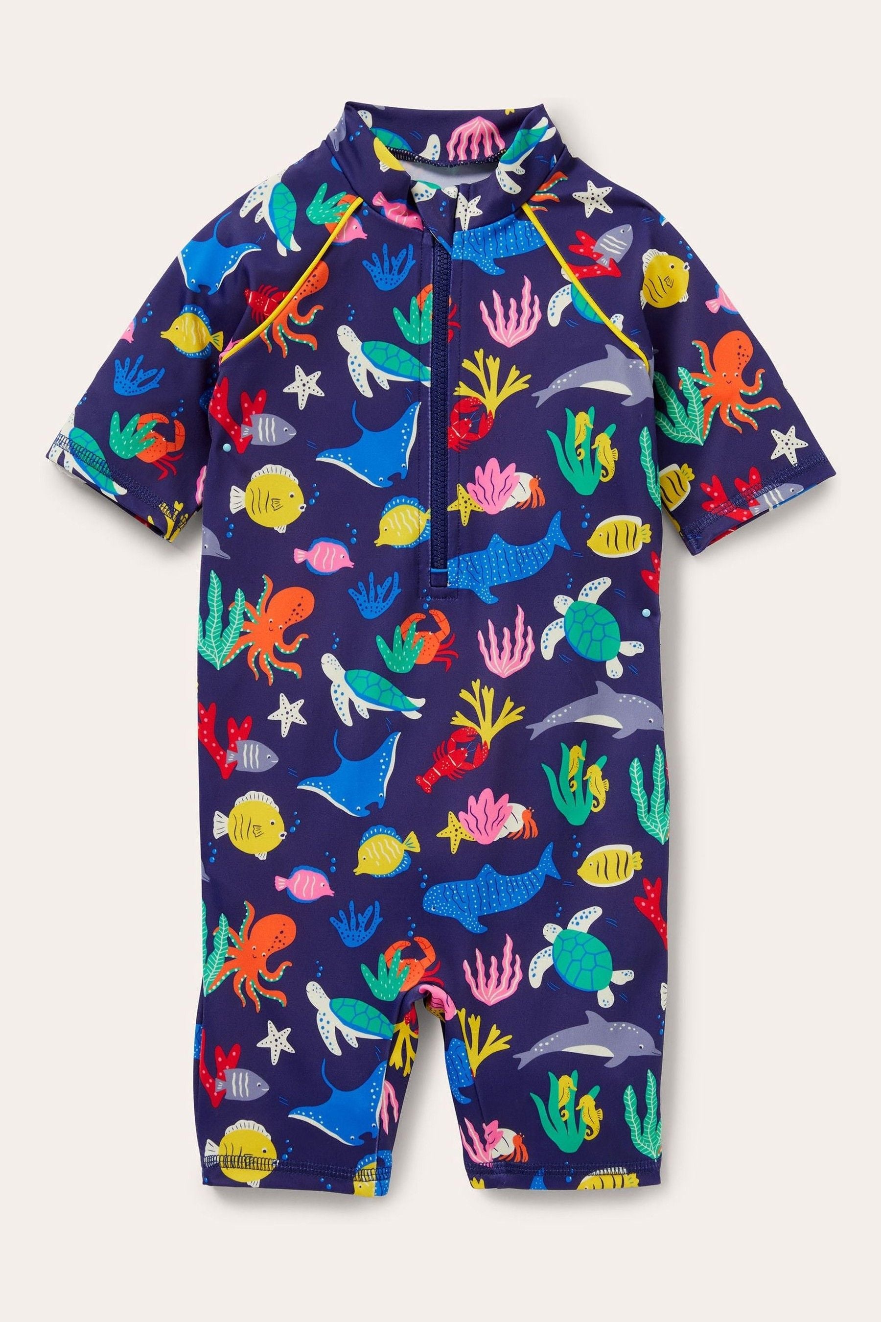 Boden Pink Printed Sun-Safe Surfsuit