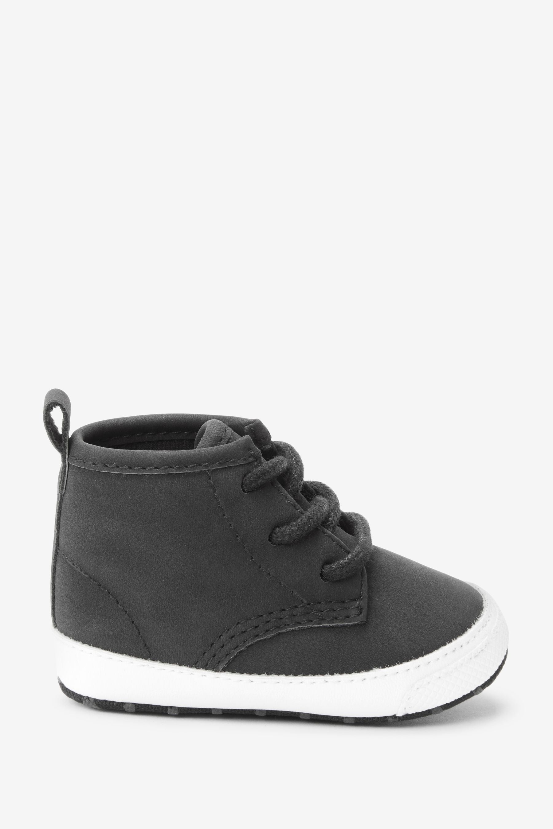 Black Pram Lace-Up Boots (0-24mths)