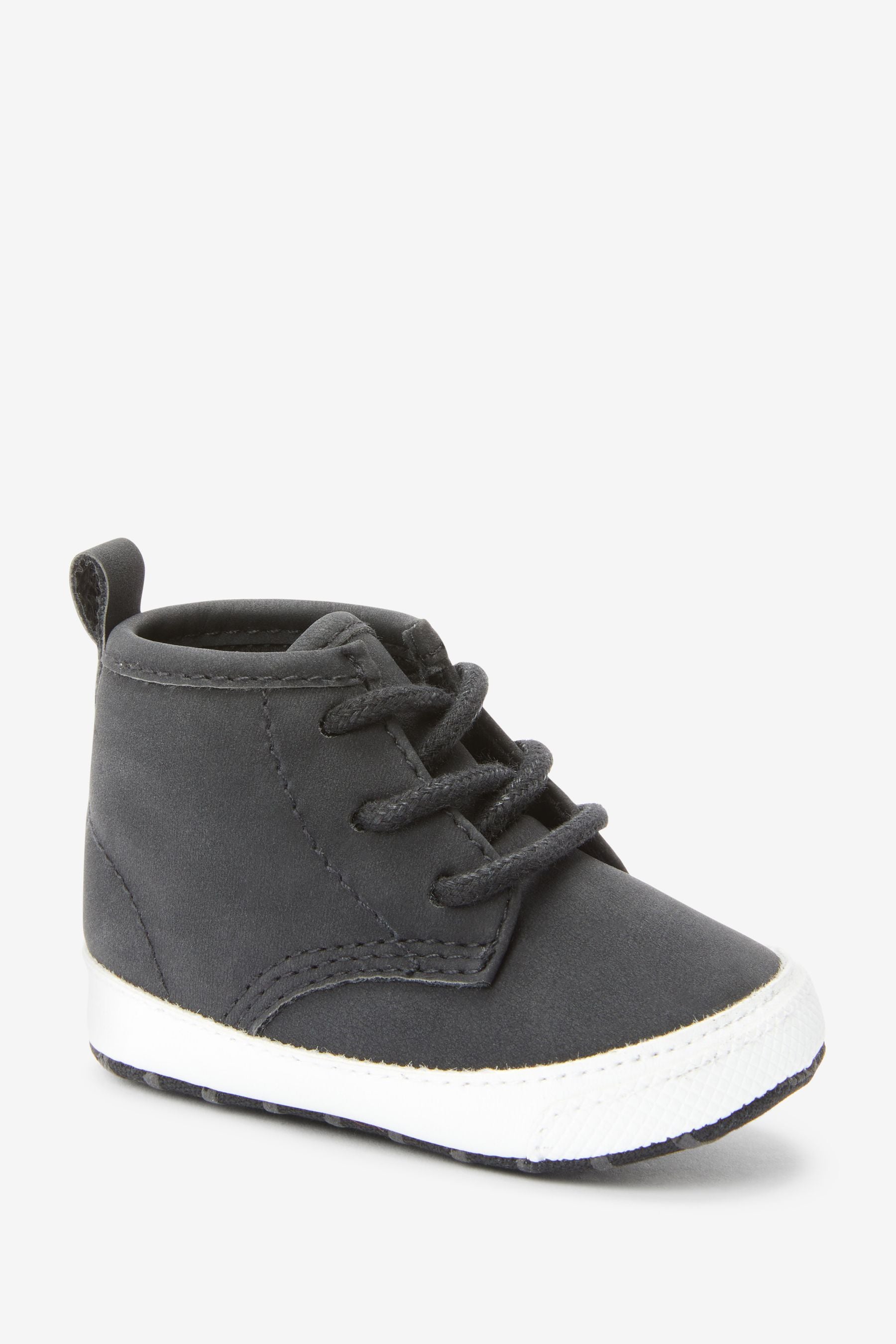 Black Pram Lace-Up Boots (0-24mths)