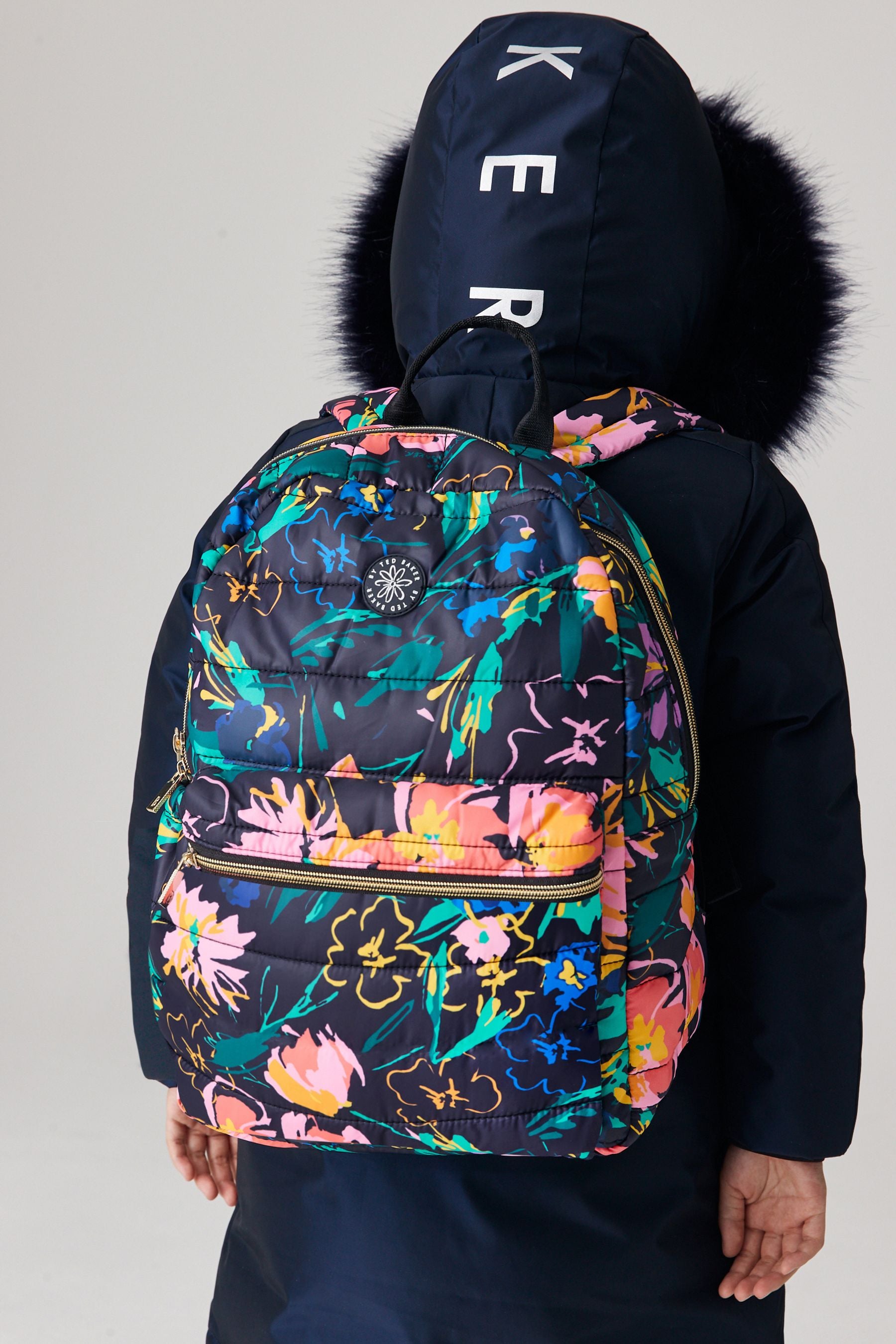 Baker by Ted Baker Navy BTS Printed Backpack