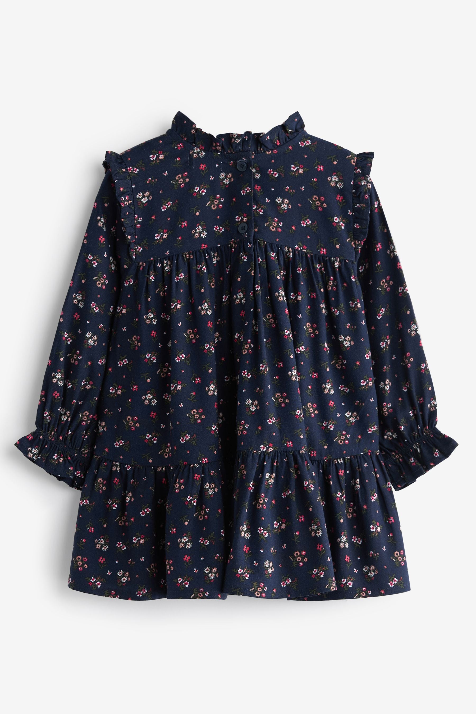 Navy Blue Ditsy Printed Dress (3mths-16yrs)