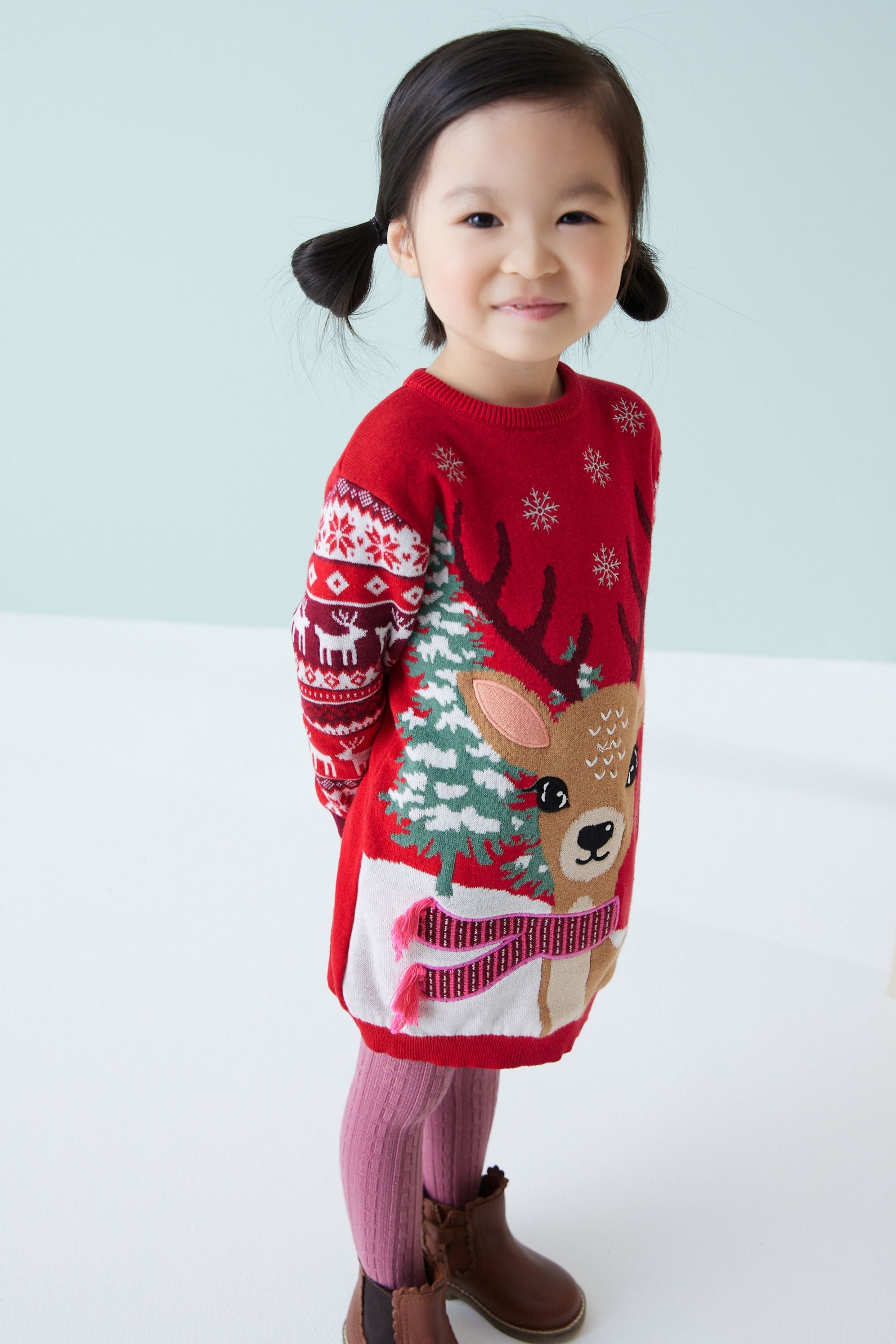 Red Christmas Jumper Dress (3mths-7yrs)