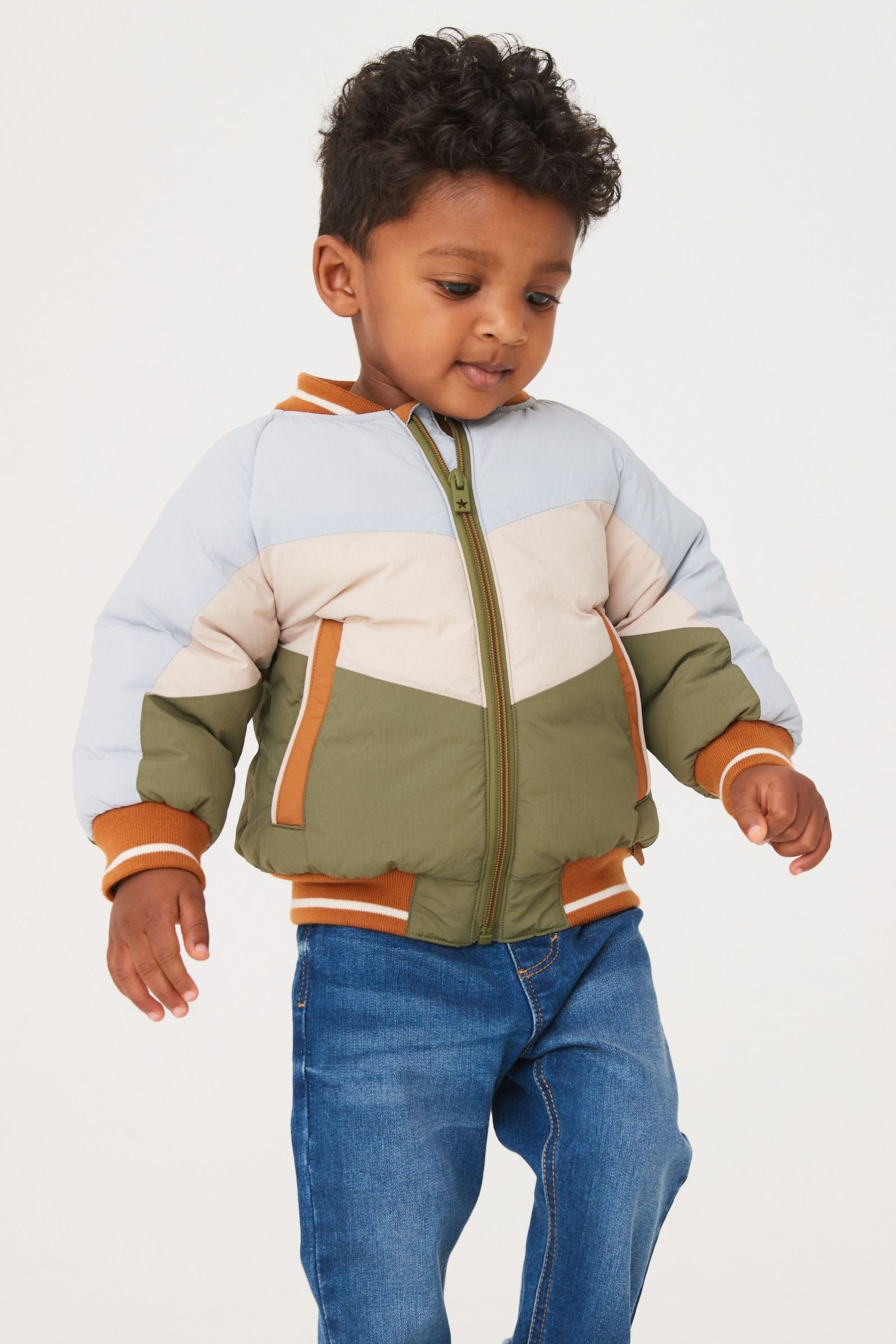 Green Chevron Bomber Jacket (3mths-7yrs)