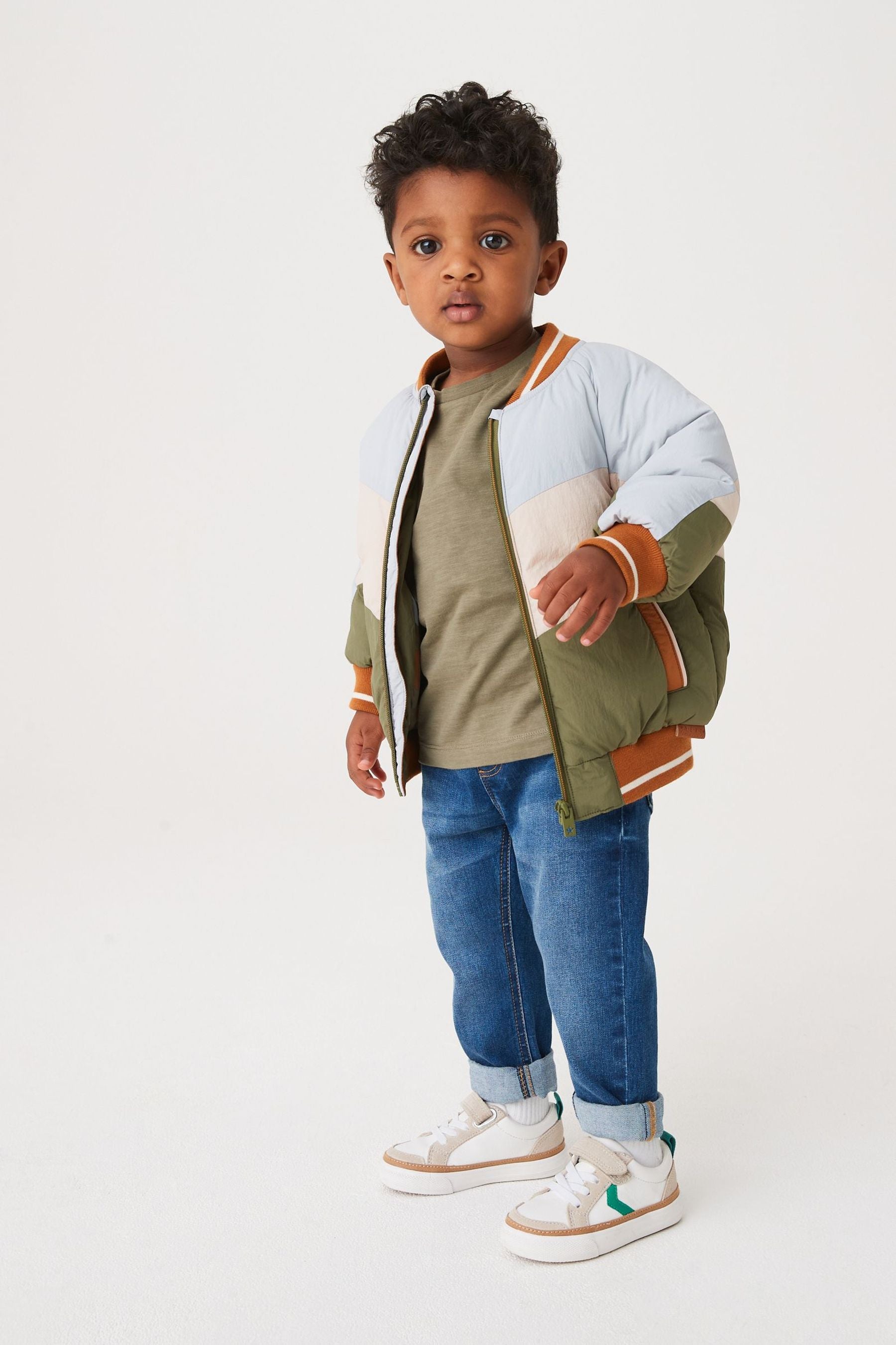 Green Chevron Bomber Jacket (3mths-7yrs)