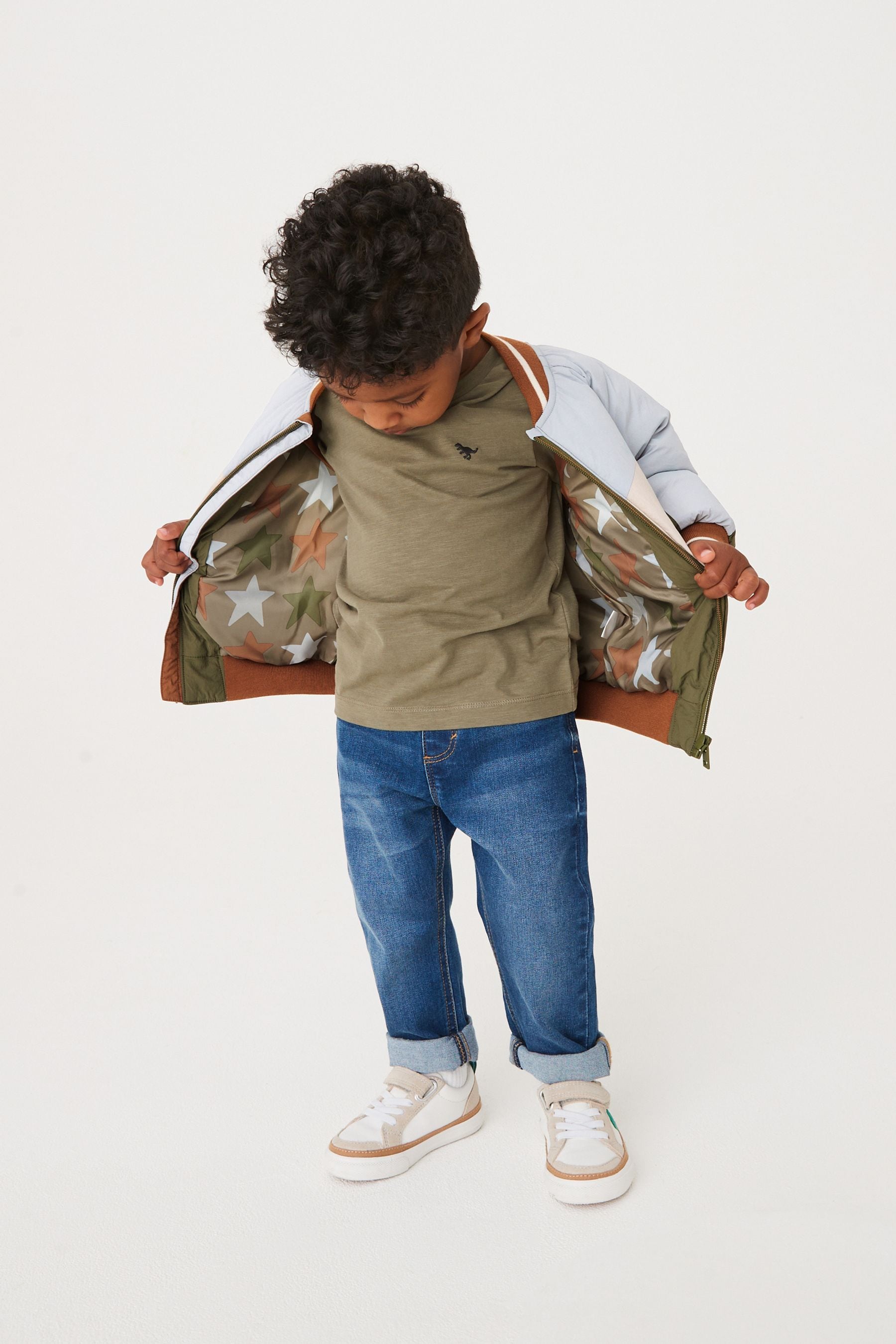 Green Chevron Bomber Jacket (3mths-7yrs)