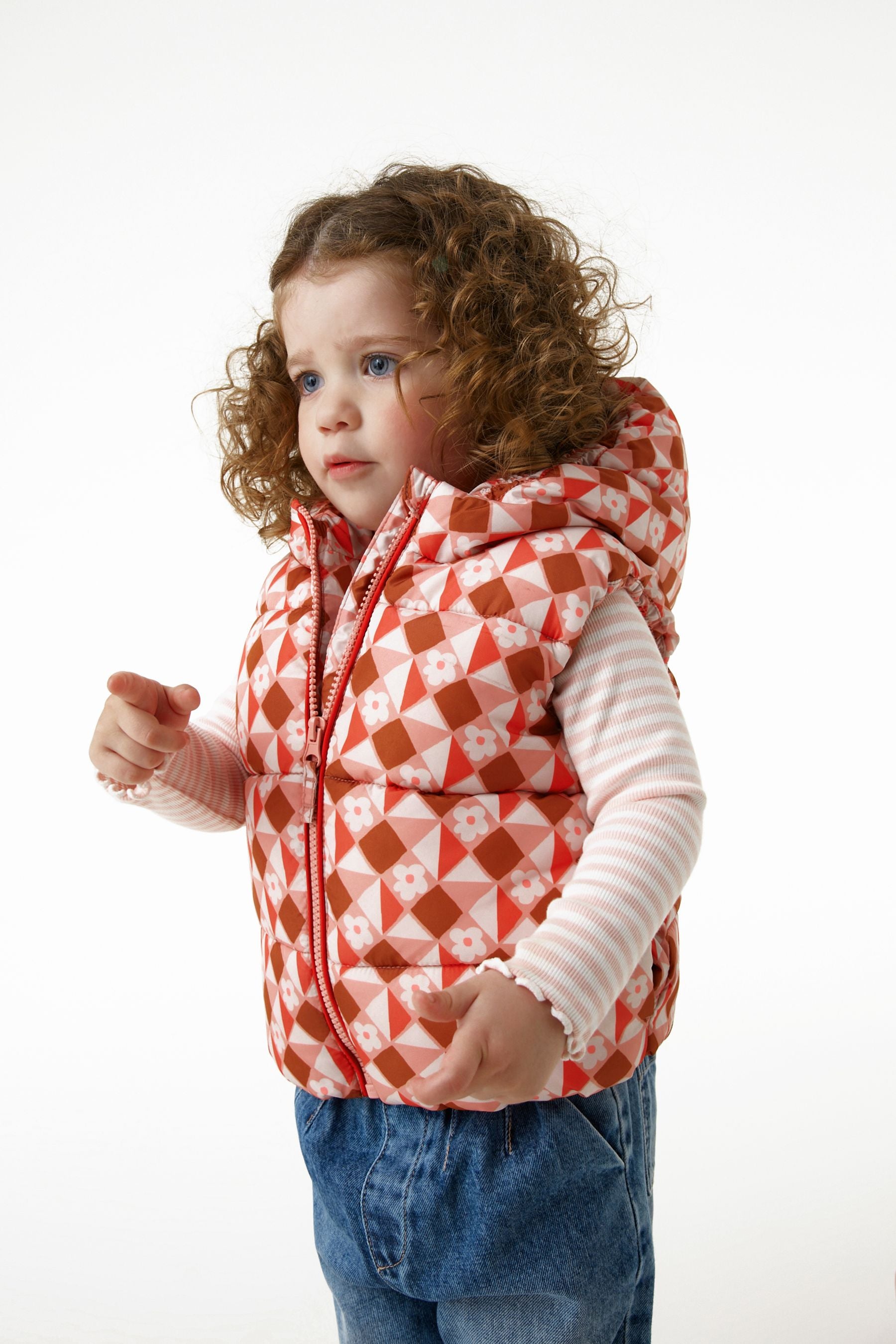 Pink Geo Print Gilet (3mths-7yrs)