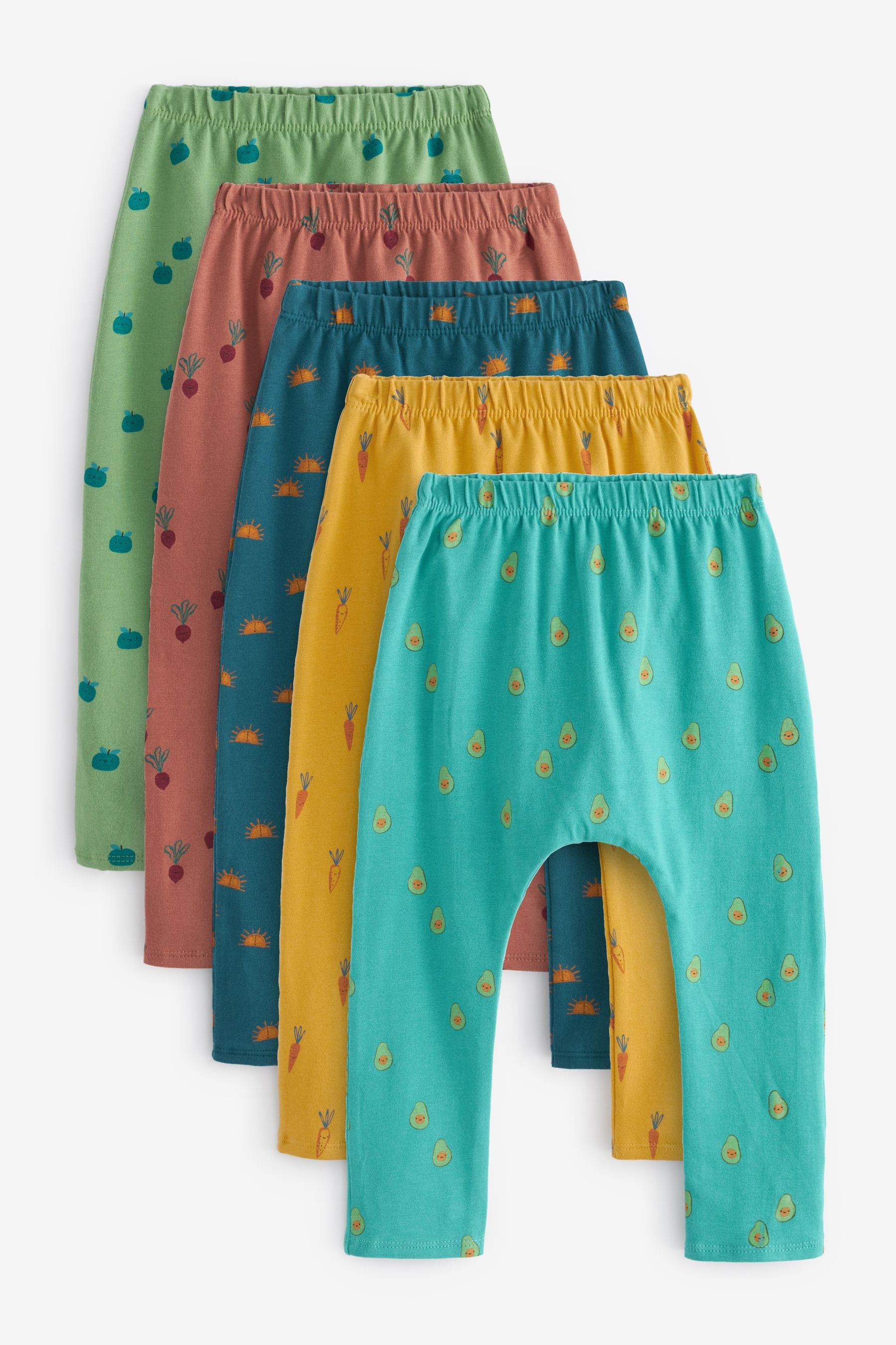 Multi Neutral Vegetable 5 Pack Baby Leggings