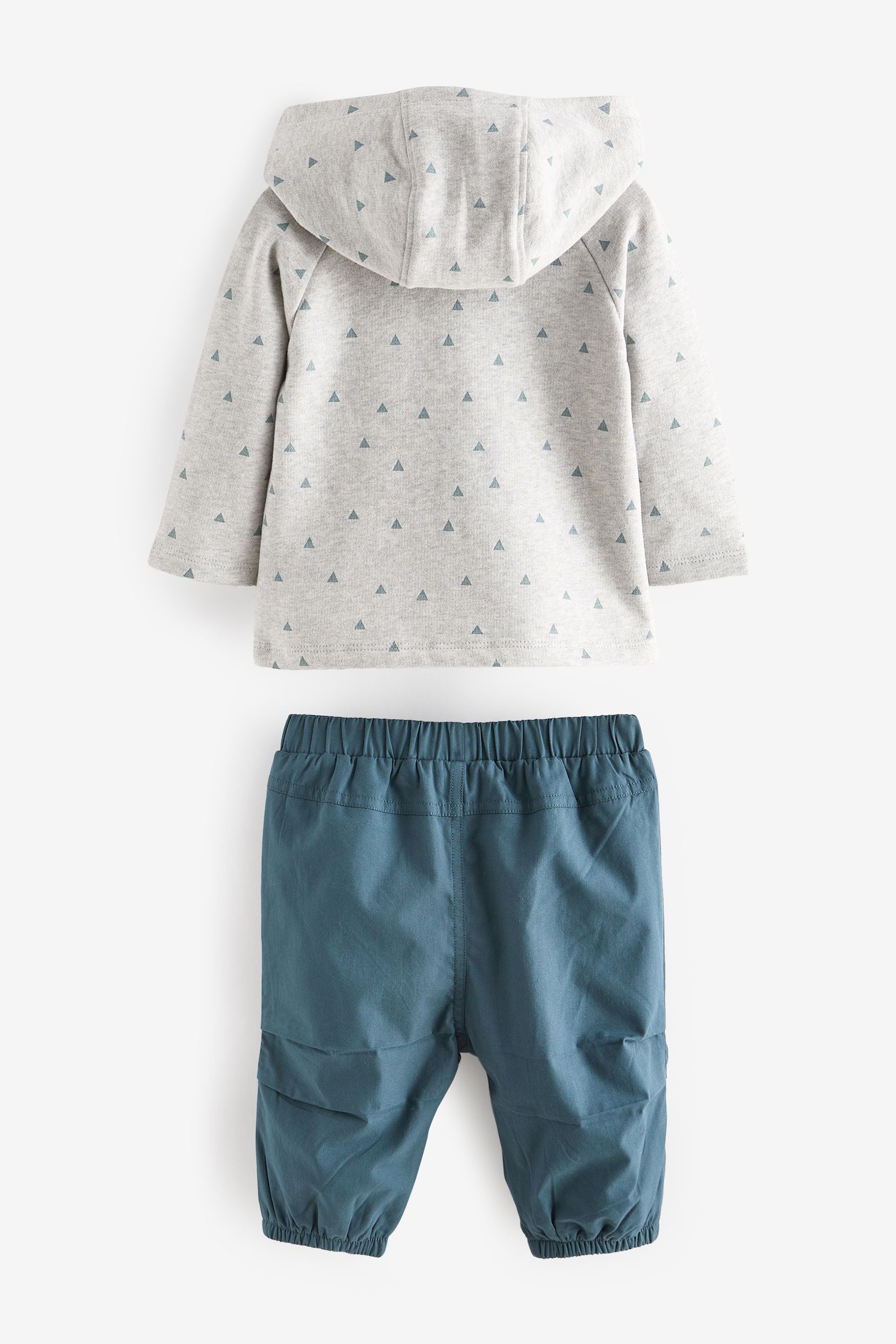 Teal Blue Baby Hooded Jacket, T-Shirt And Joggers 3 Piece Set