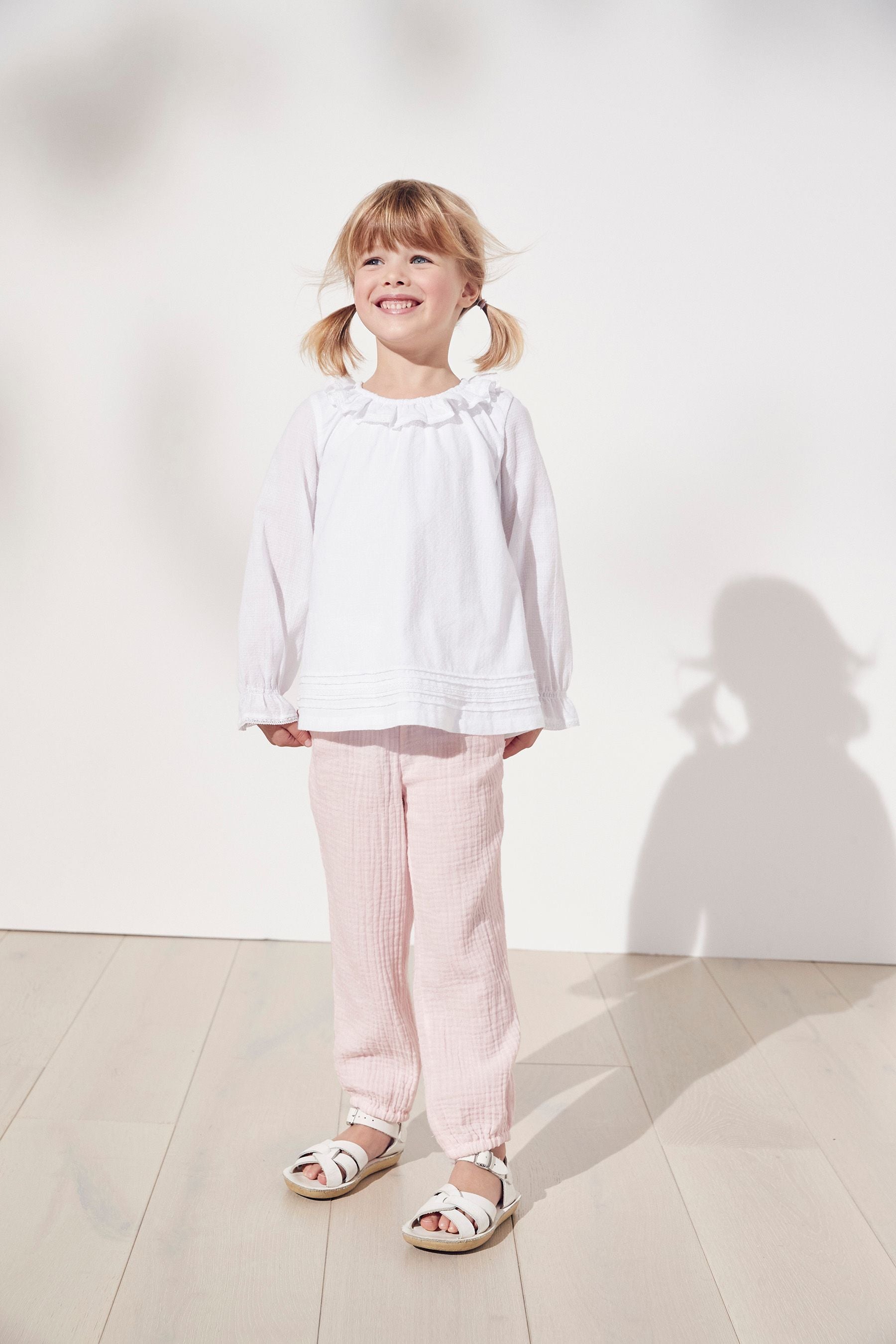 The White Company White Ruffle Blouse And Trouser Set