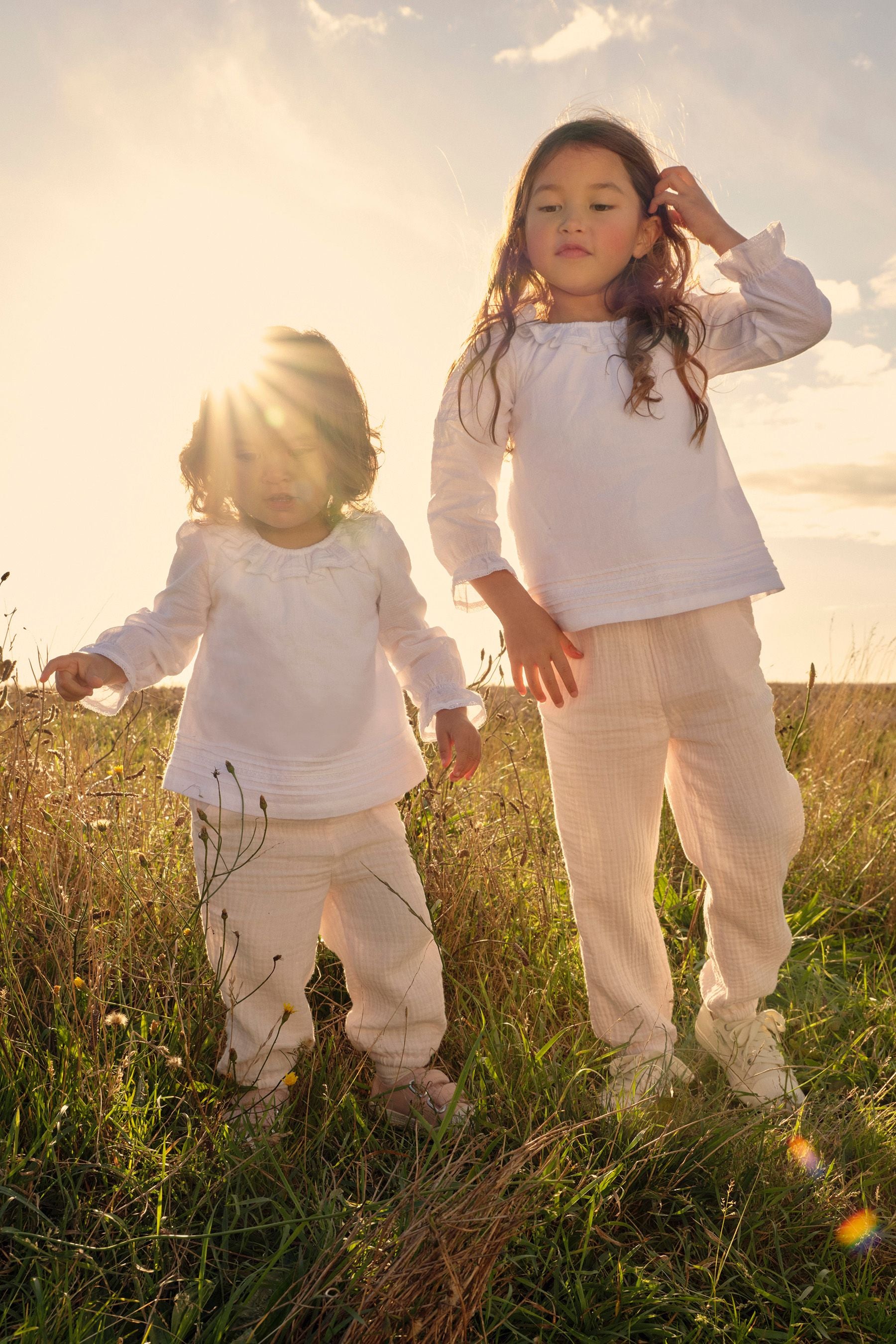 The White Company White Ruffle Blouse And Trouser Set