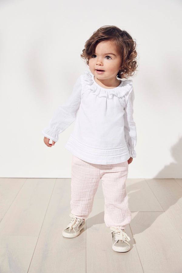 The White Company White Ruffle Blouse And Trouser Set