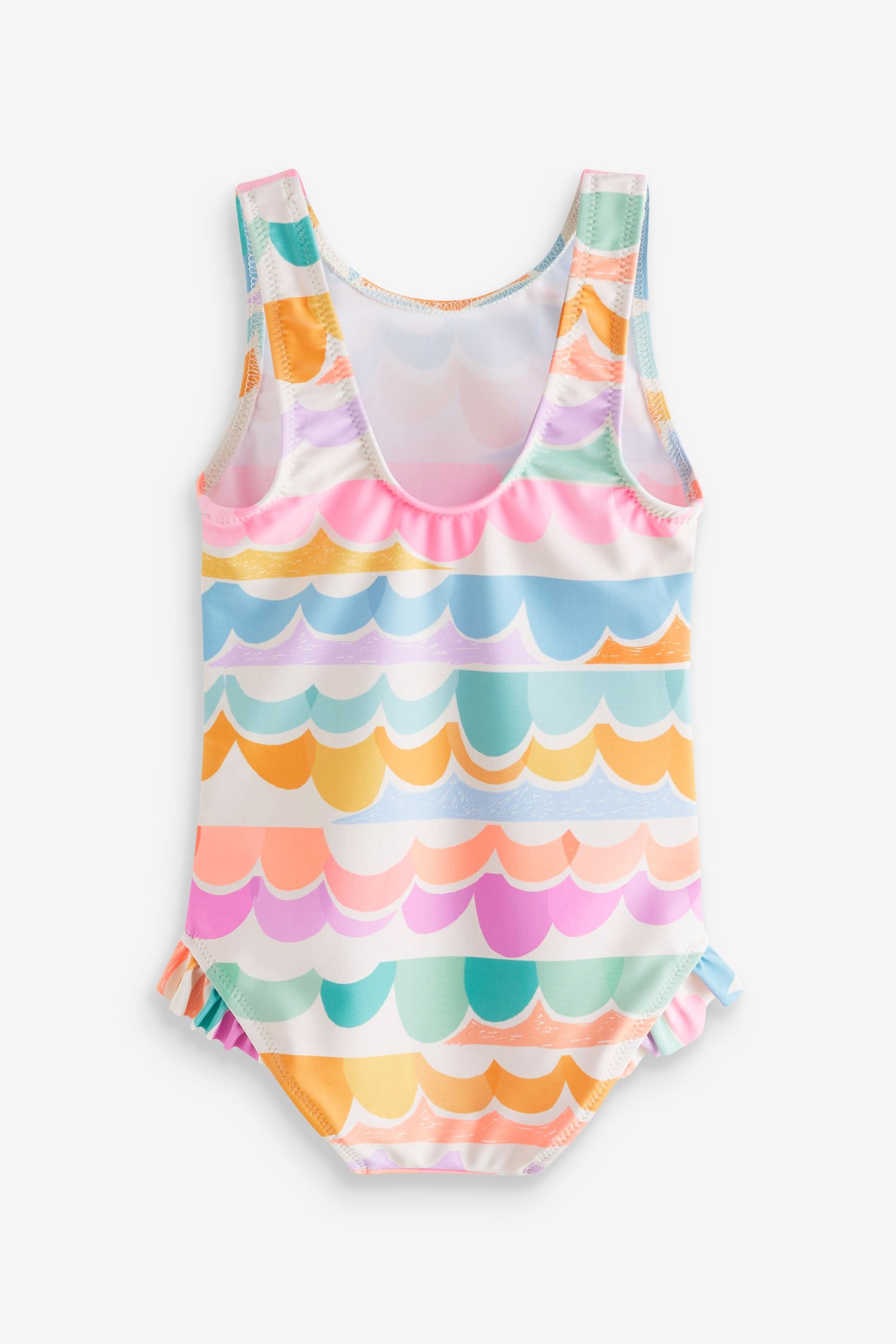 Multi Scallop Rainbow Frill Swimsuit (3mths-10yrs)