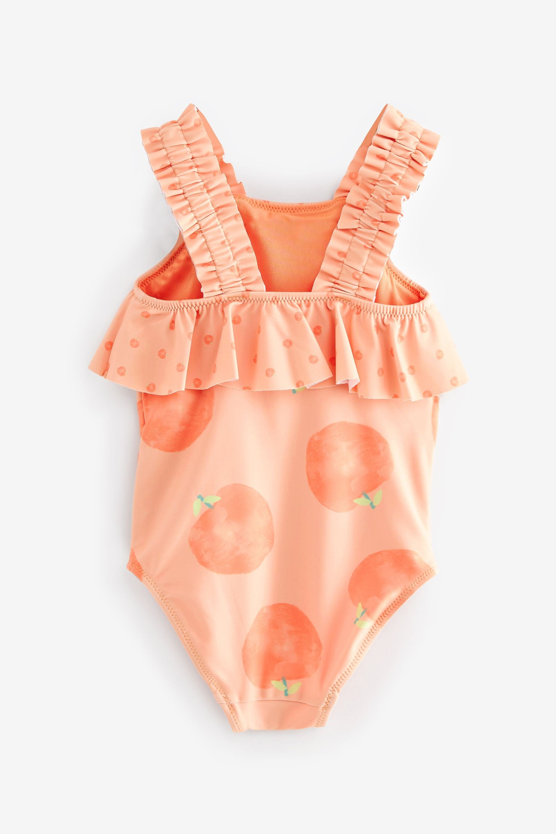 Orange Peach Ruched Strap Swimsuit (3mths-7yrs)