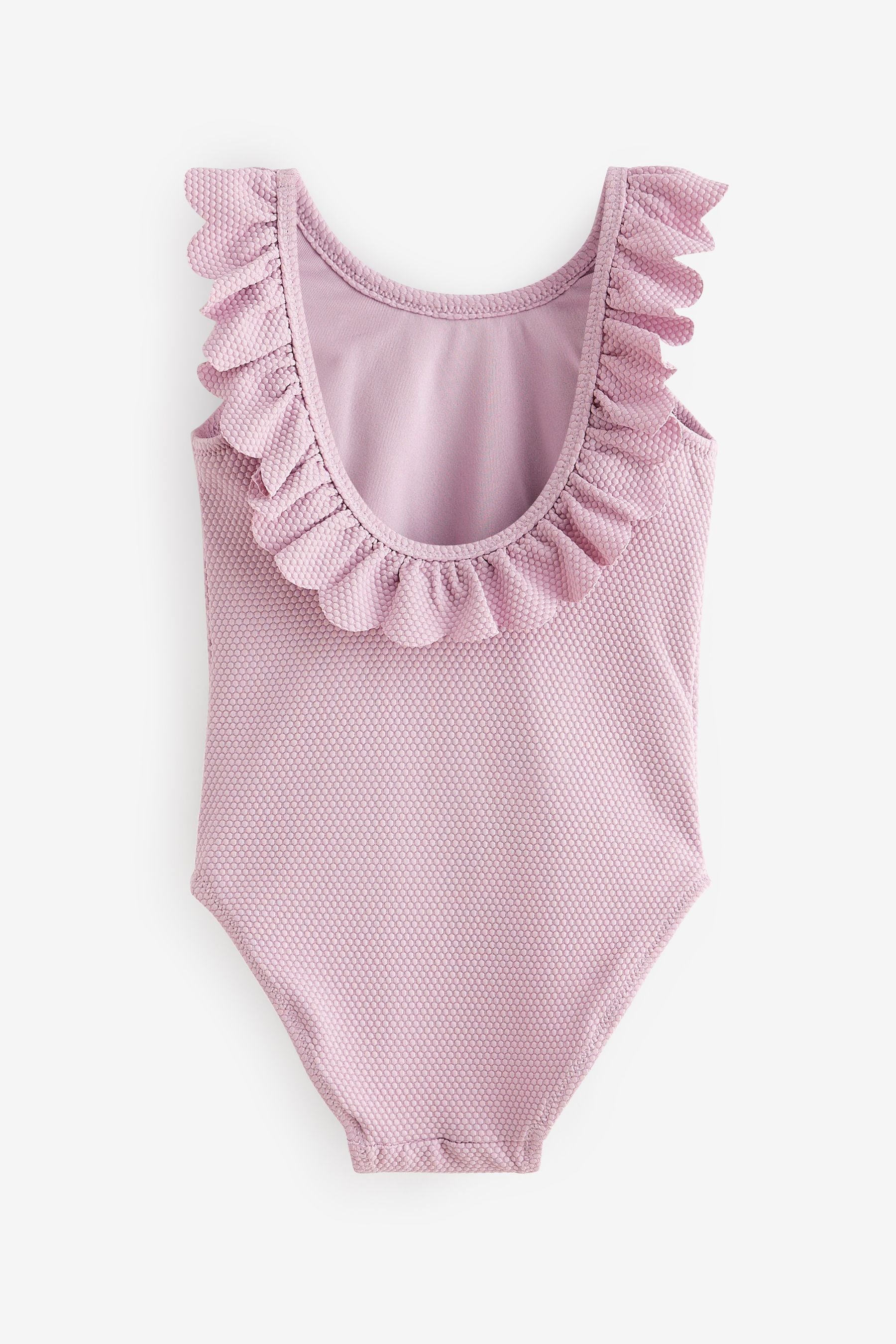 Pink Textured Frill Swimsuit (3mths-10yrs)