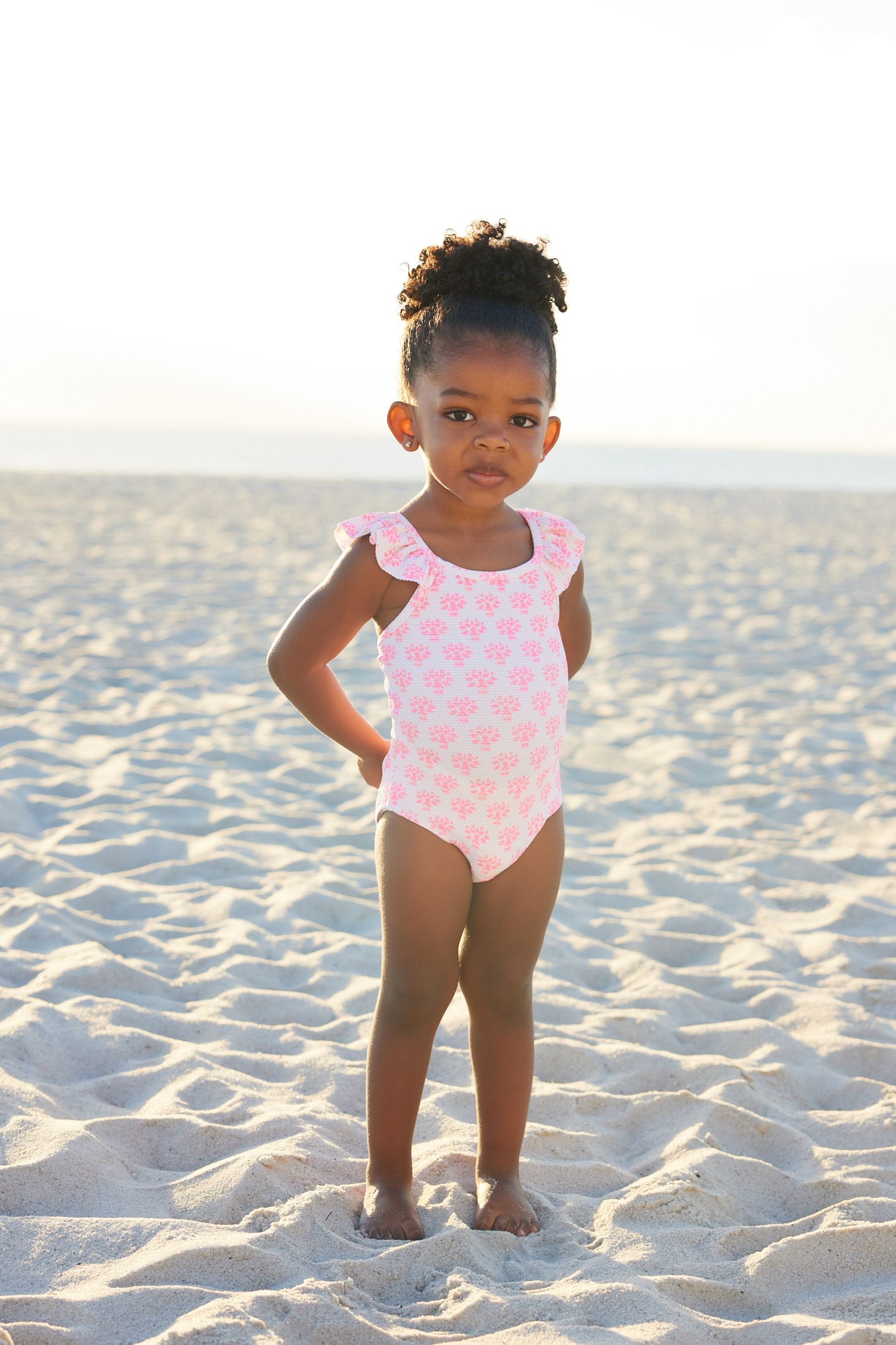 Pink Floral Frill Swimsuit (3mths-7yrs)