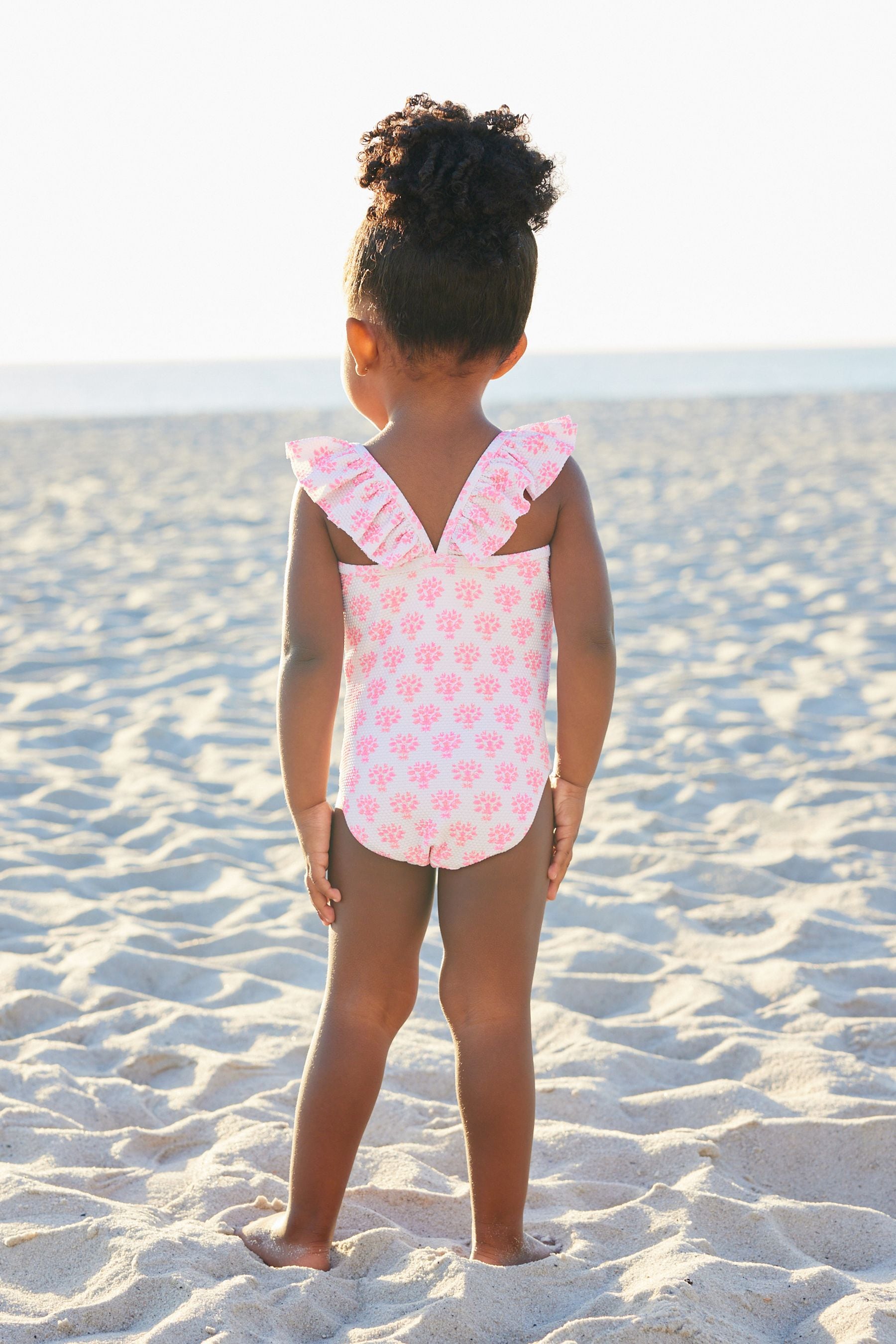 Pink Floral Frill Swimsuit (3mths-7yrs)