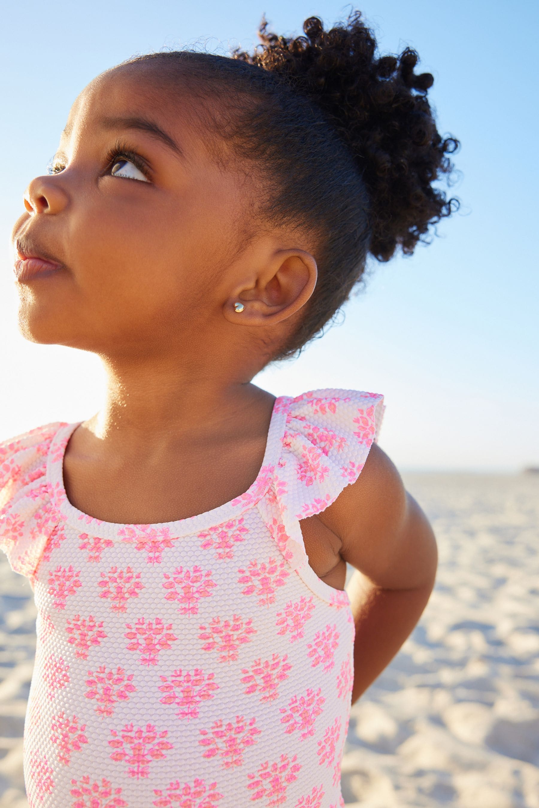 Pink Floral Frill Swimsuit (3mths-7yrs)