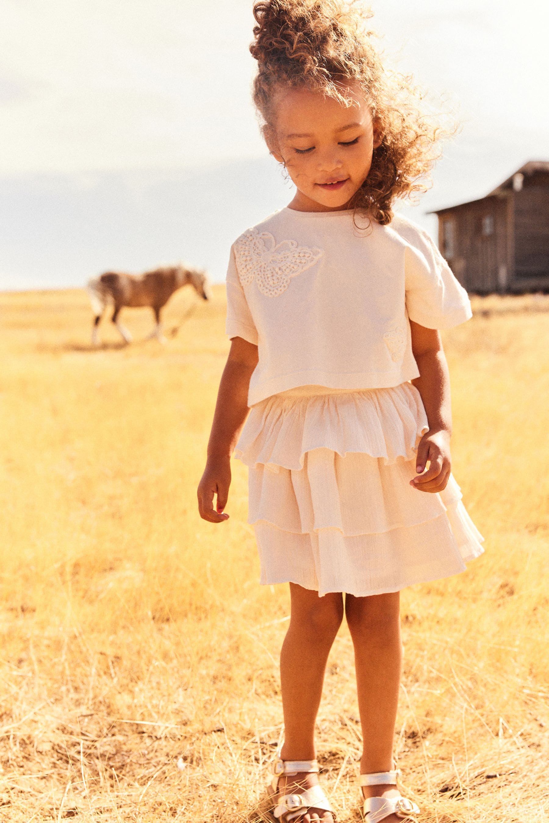 Cream Skirt & T-Shirt Set (3mths-7yrs)