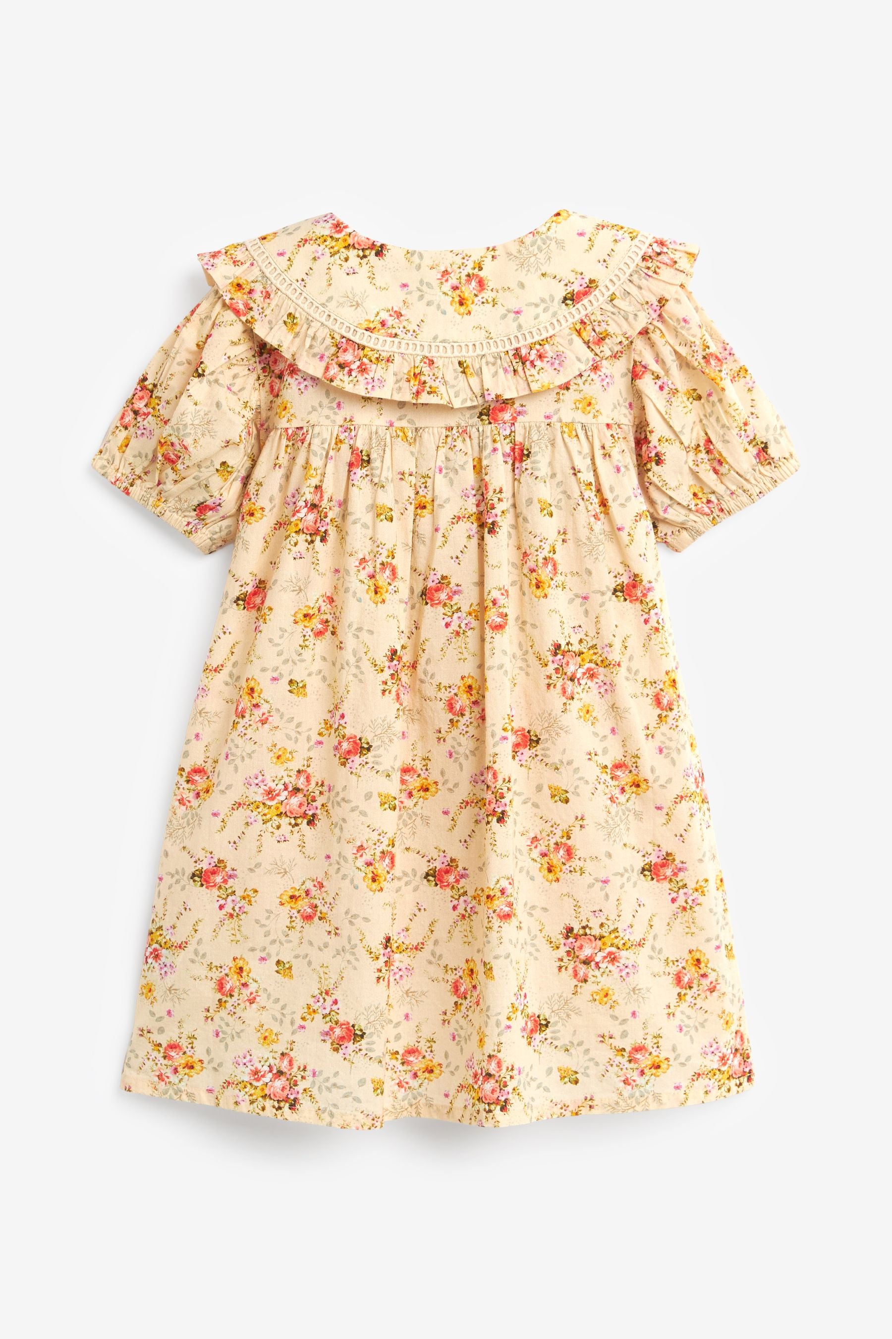 Cream Floral Printed Collar Dress (3mths-10yrs)