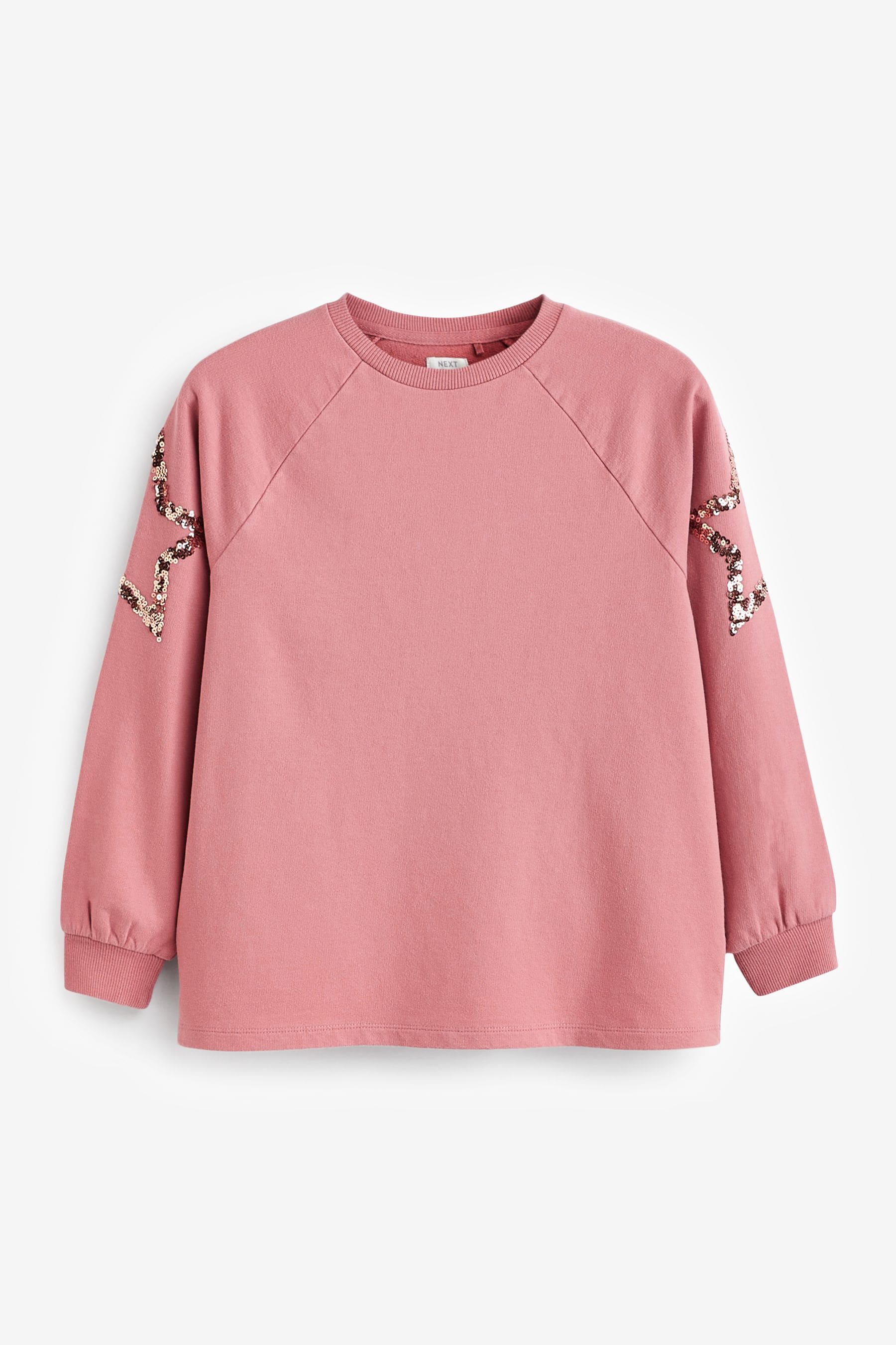 Pink Star Shape Sequin Long Sleeve T-Shirt (3-16yrs)