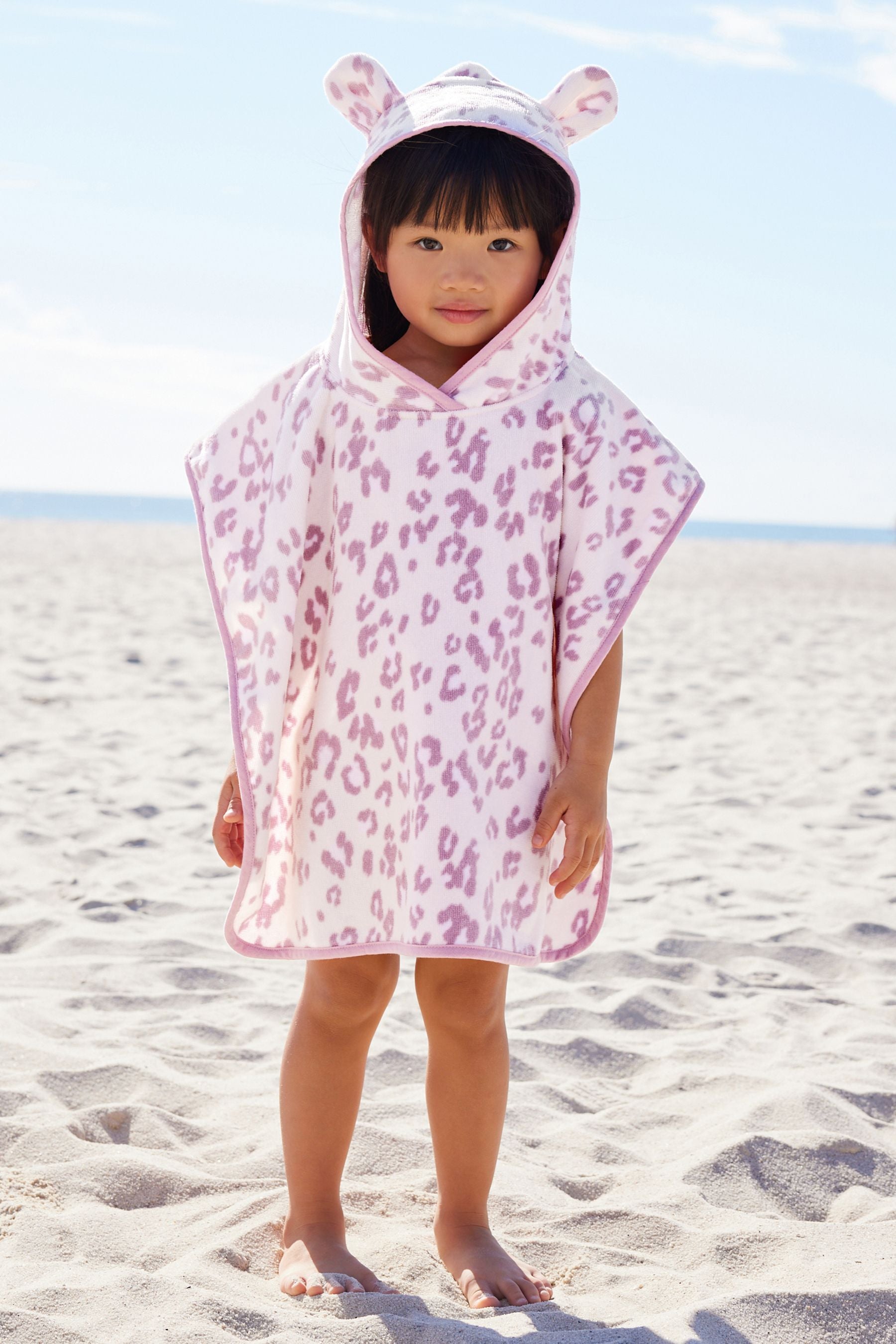 Lilac/Ecru Towelling Poncho