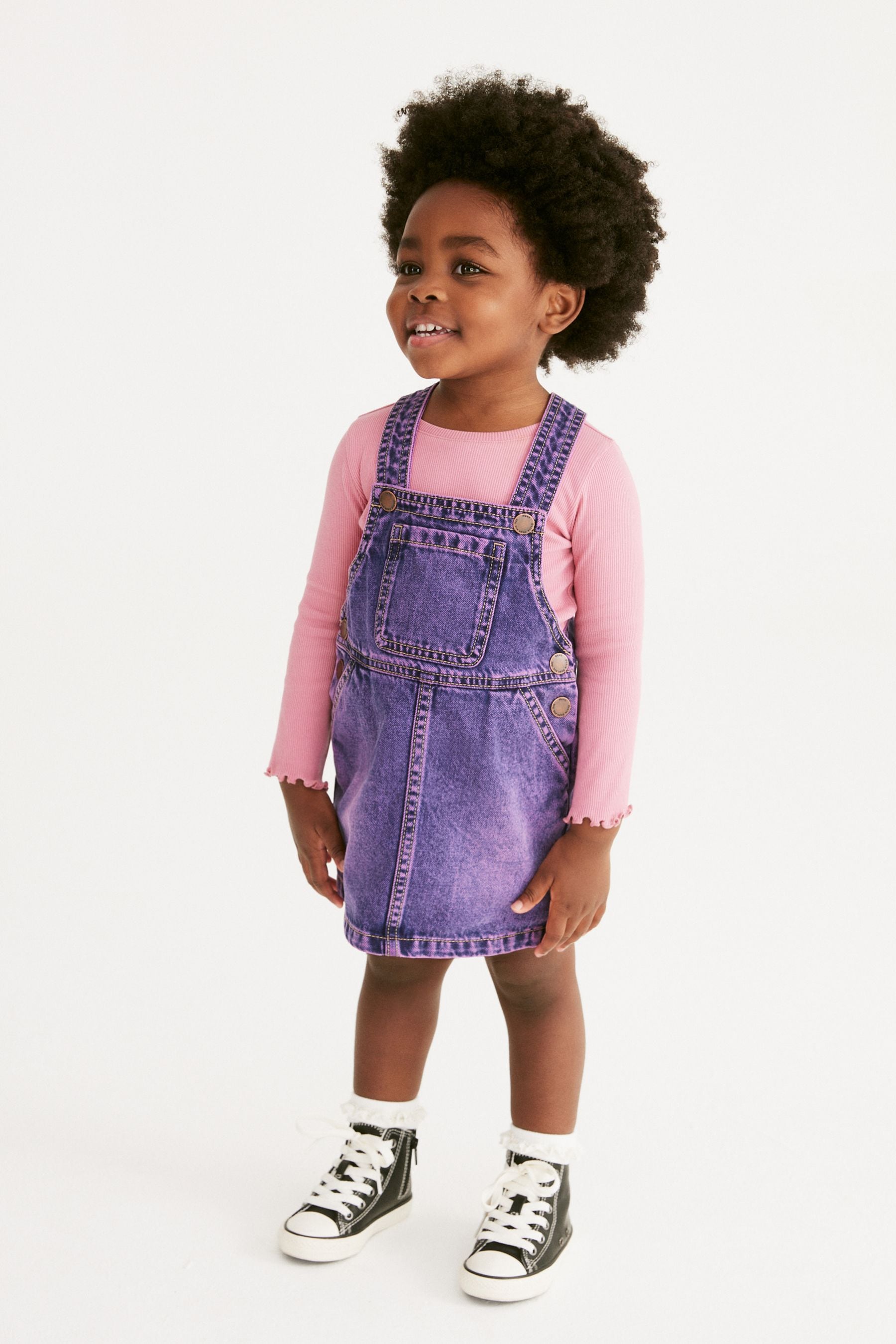 Purple Denim Pinafore Dress (3mths-7yrs)