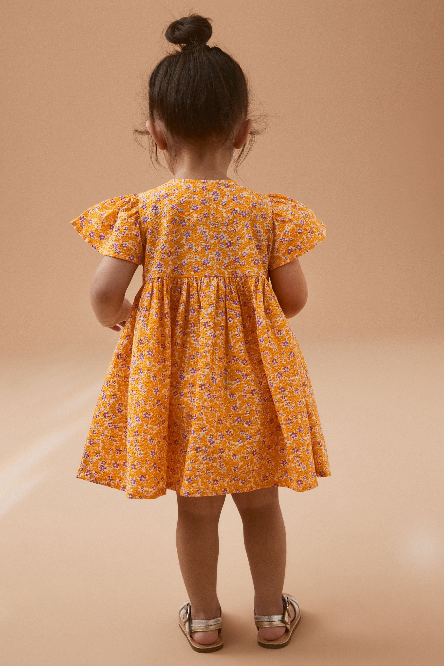 Yellow Ditsy Cotton Button Up Dress (3mths-8yrs)