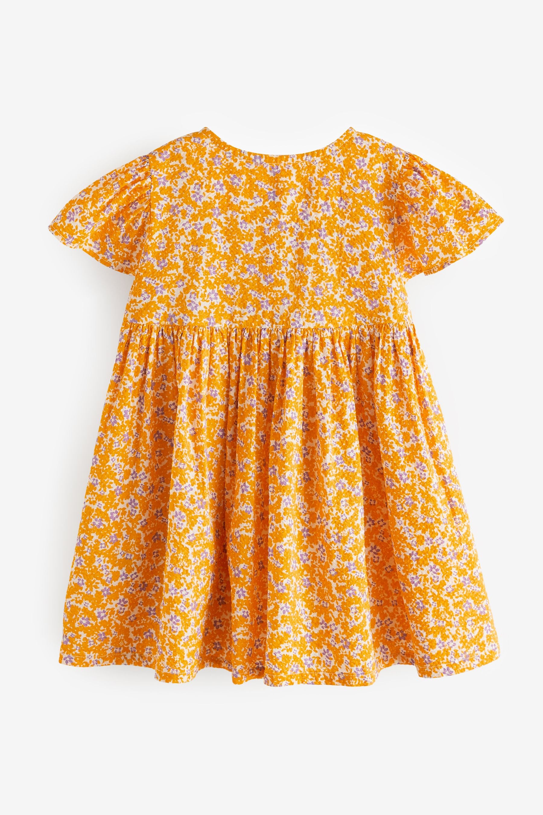 Yellow Ditsy Cotton Button Up Dress (3mths-8yrs)