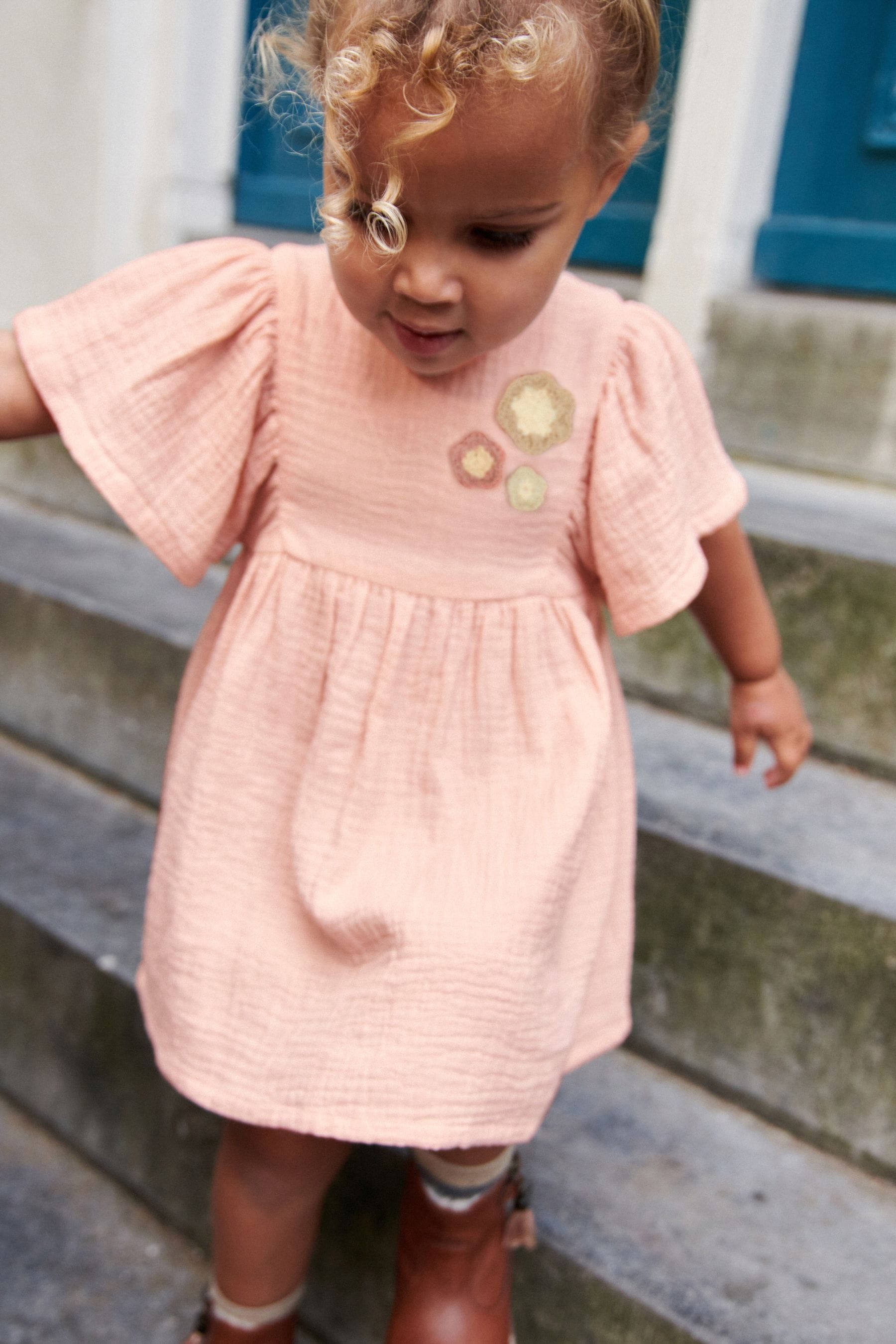 Pink Crochet Flower Dress (3mths-8yrs)