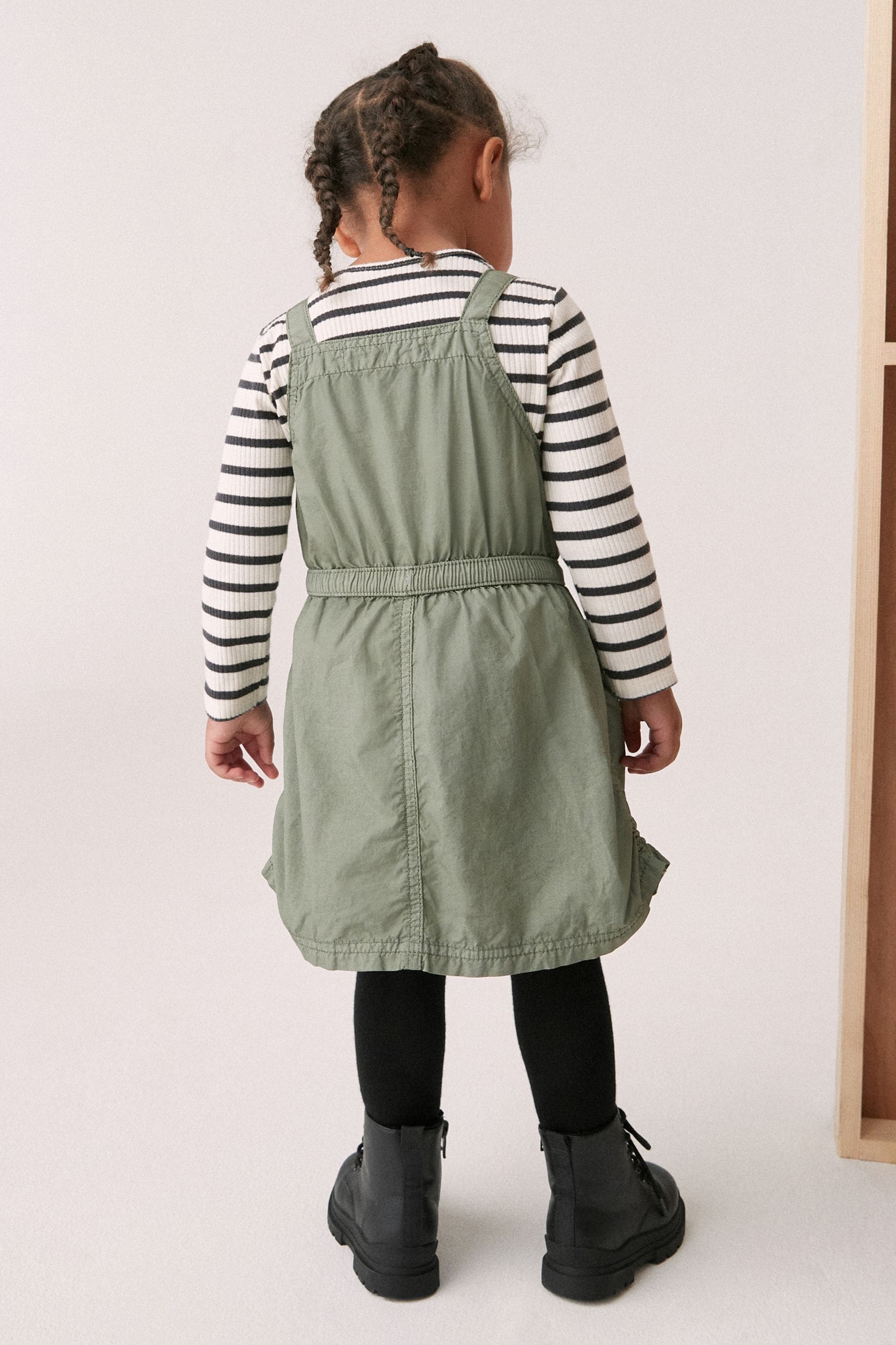 Green Cargo Utility Pinafore Dress (3mths-8yrs)