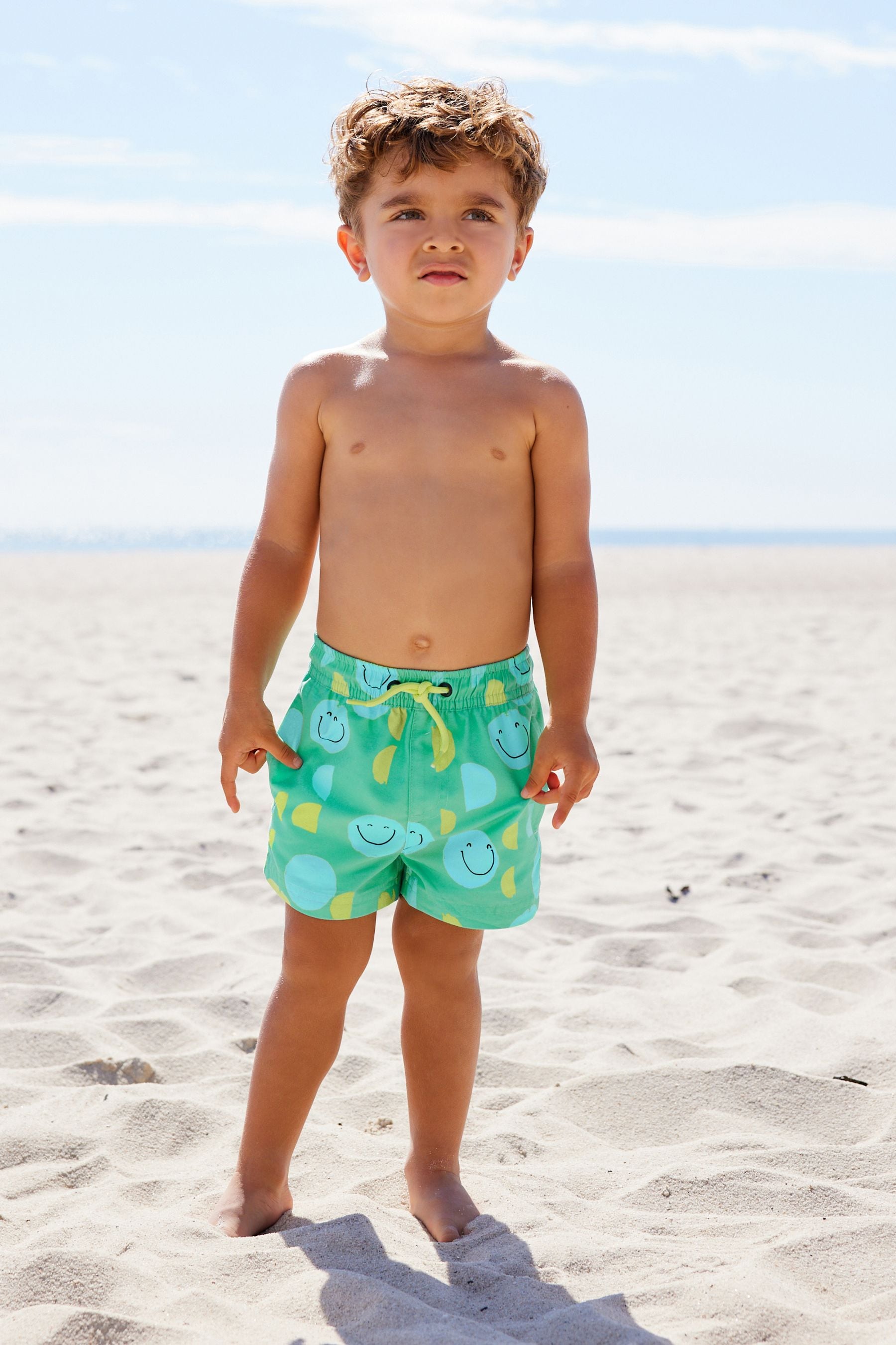 Green/Yellow Printed Swim Shorts (3mths-7yrs)