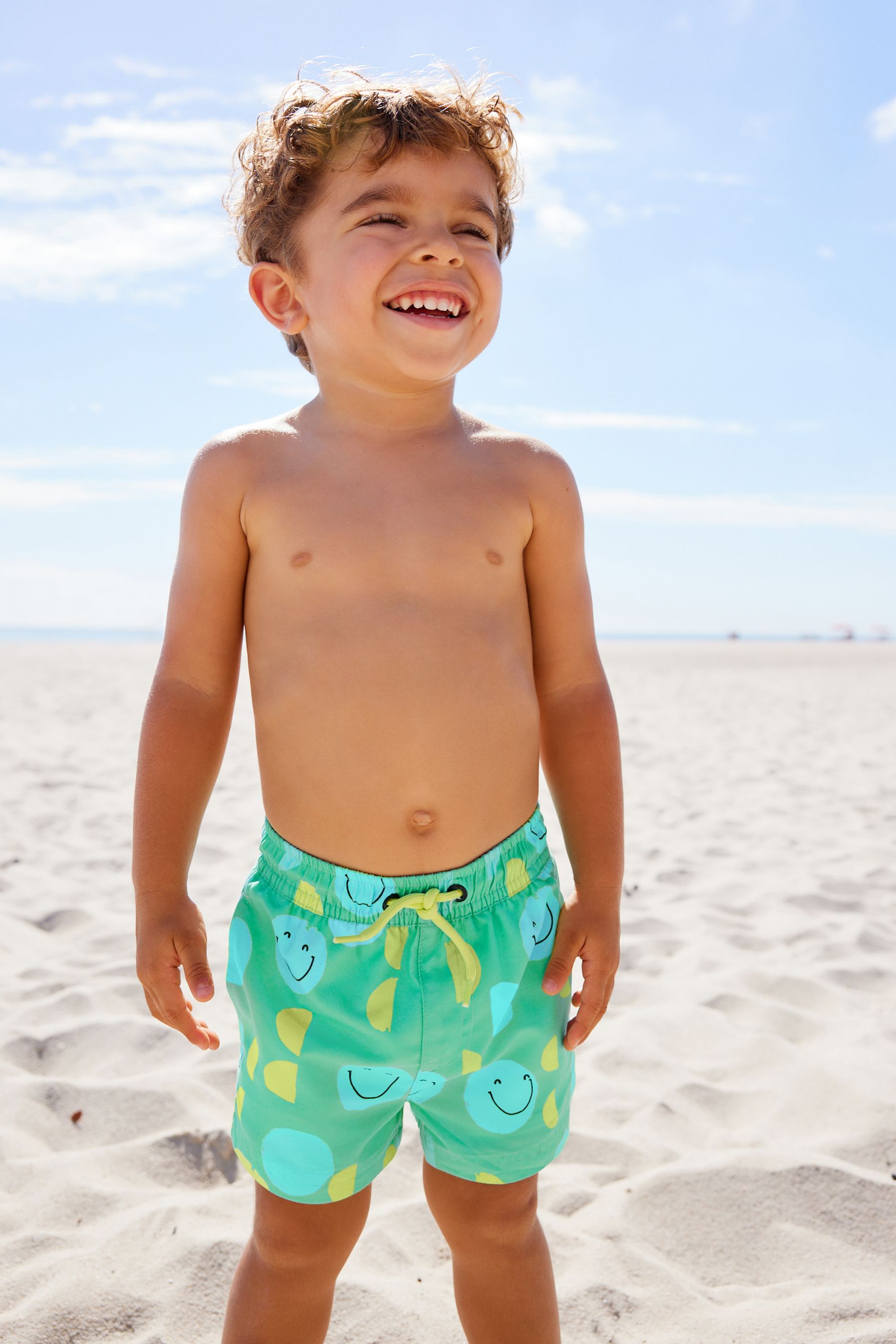 Green/Yellow Printed Swim Shorts (3mths-7yrs)