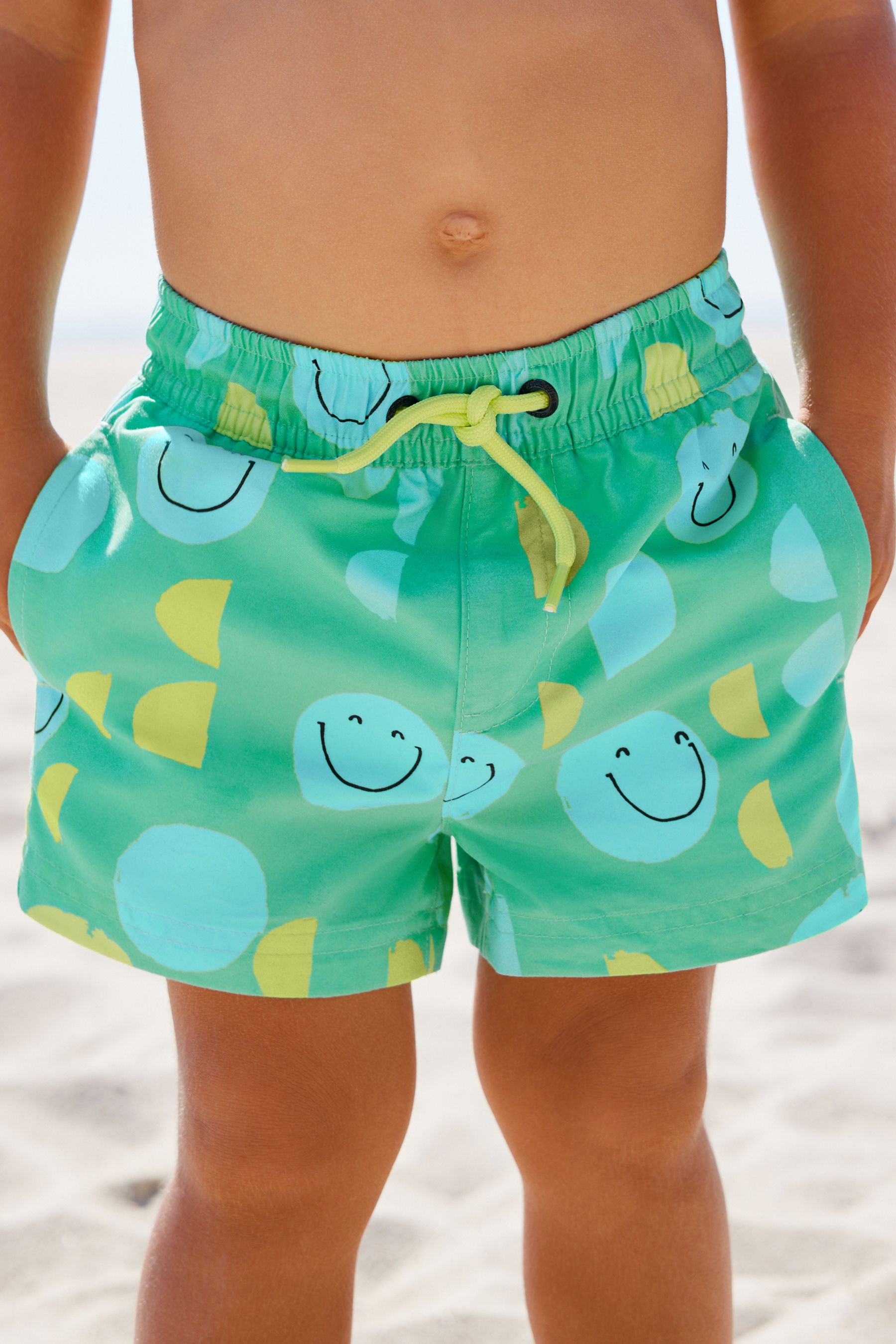 Green/Yellow Printed Swim Shorts (3mths-7yrs)