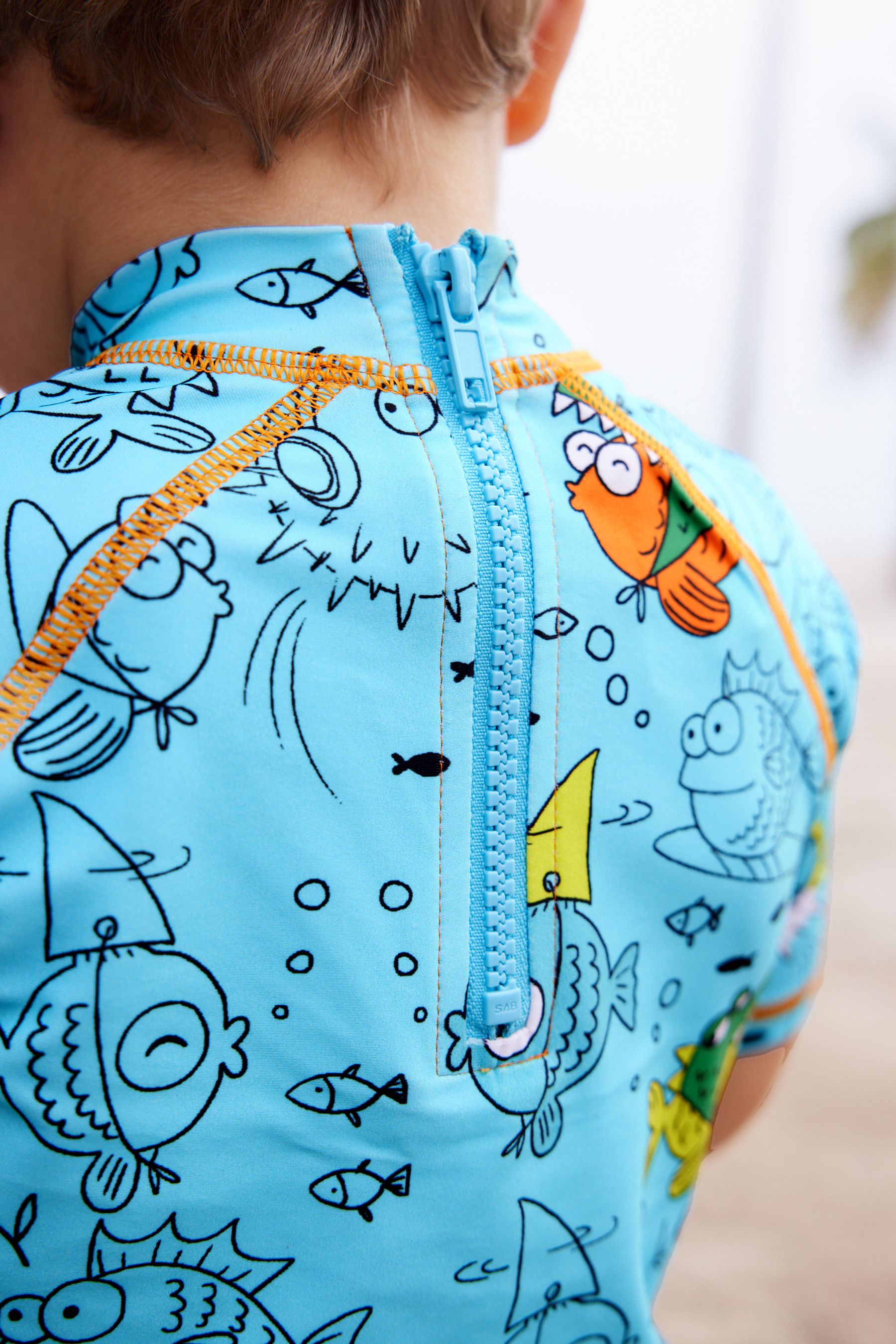 Blue Puffer Fish Sunsafe Top and Shorts Set (3mths-7yrs)