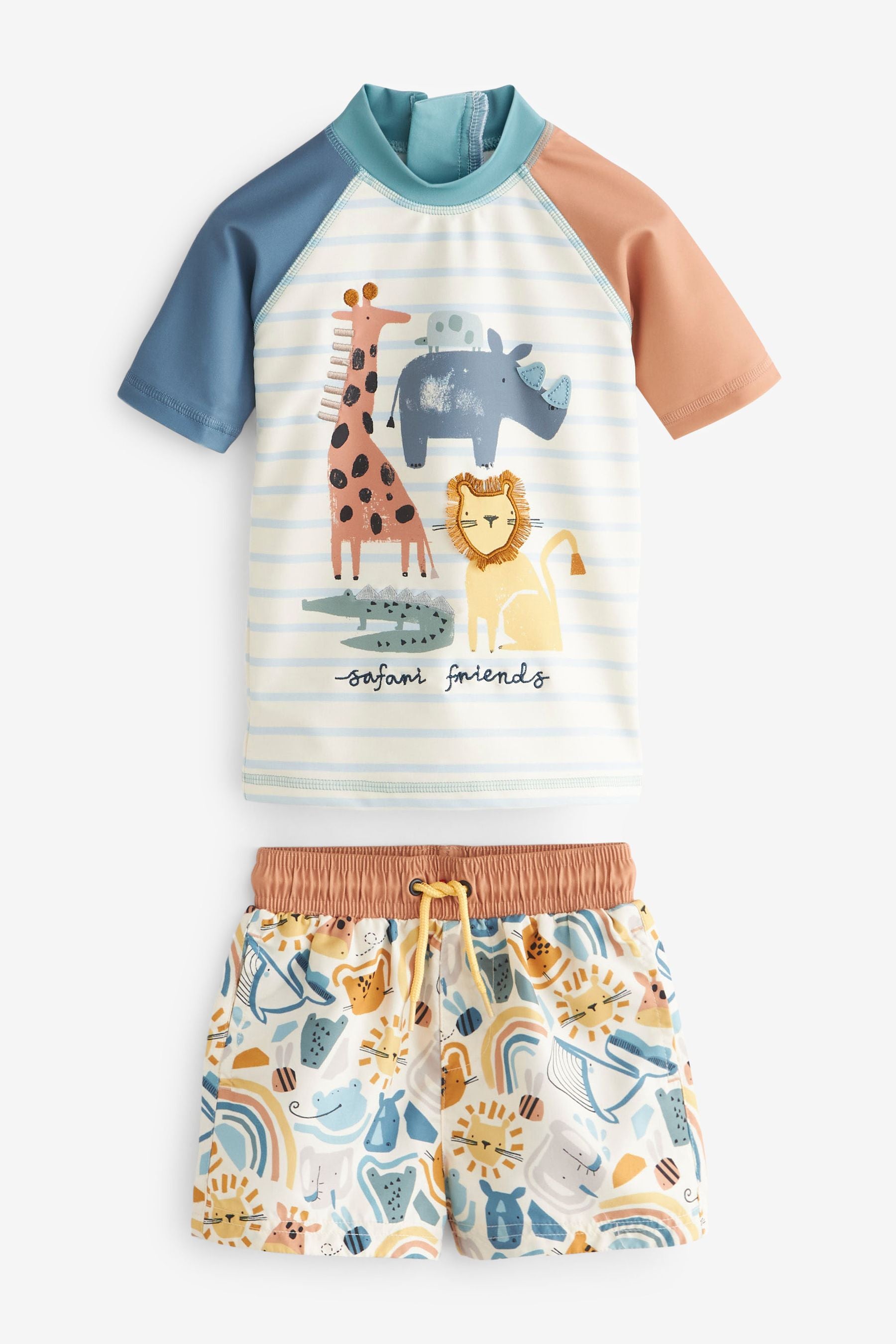 Neutral Safari Sunsafe Top and Shorts Set (3mths-7yrs)