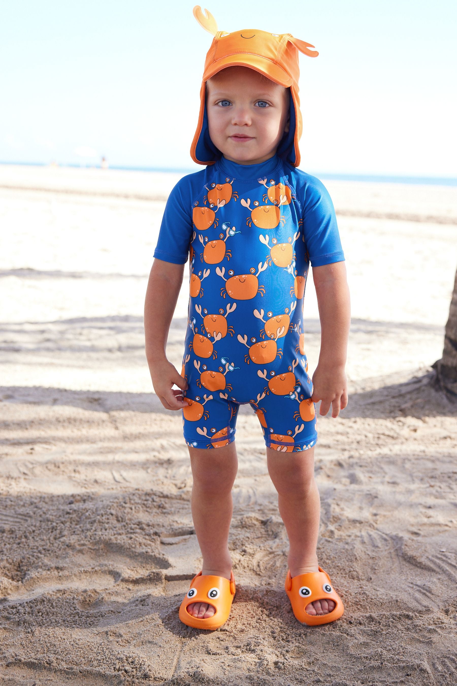 Cobalt Blue Sunsafe Swimsuit & Hat 2 Piece Set (3mths-7yrs)