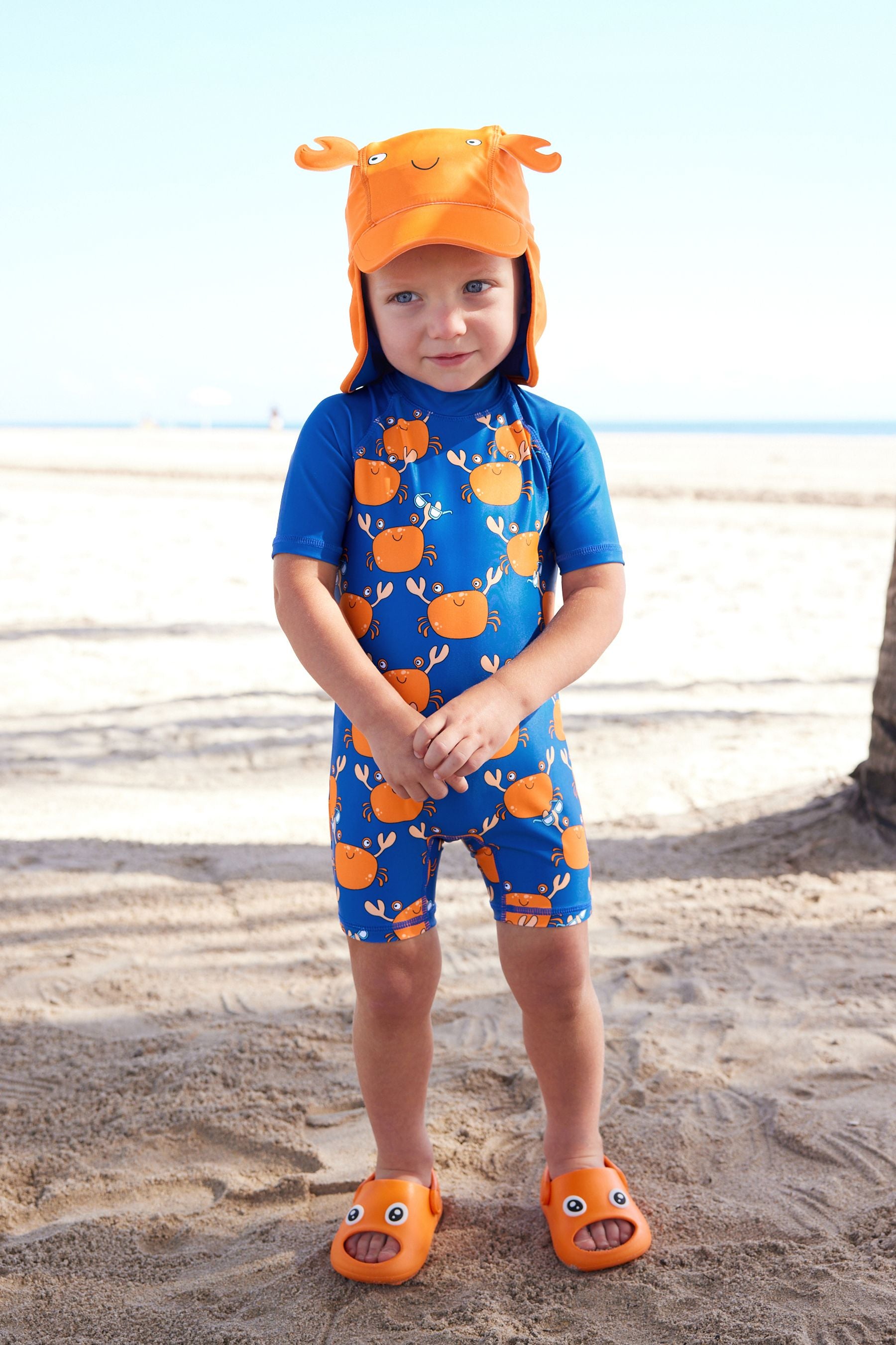 Cobalt Blue Sunsafe Swimsuit & Hat 2 Piece Set (3mths-7yrs)