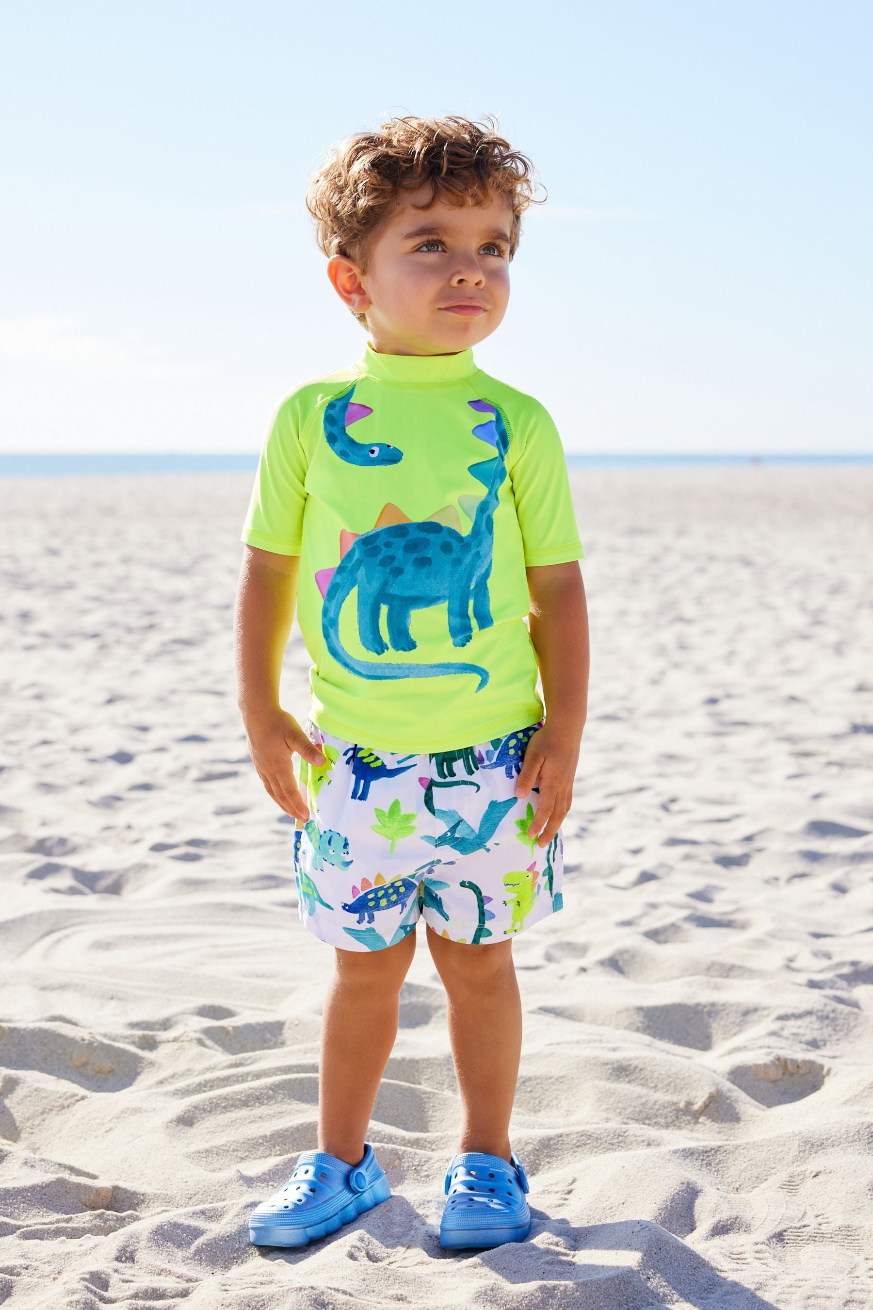 Yellow Dinosaur Sunsafe Top and Shorts Set (3mths-7yrs)