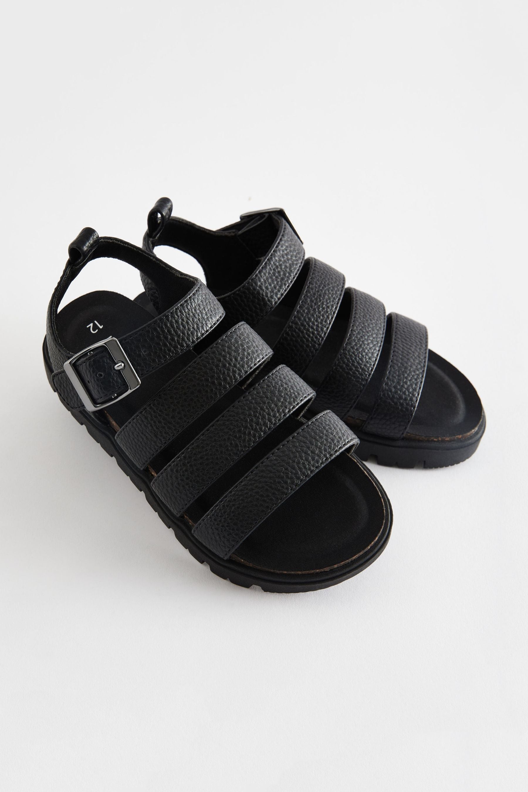 Black Chunky Corkbed Sandals