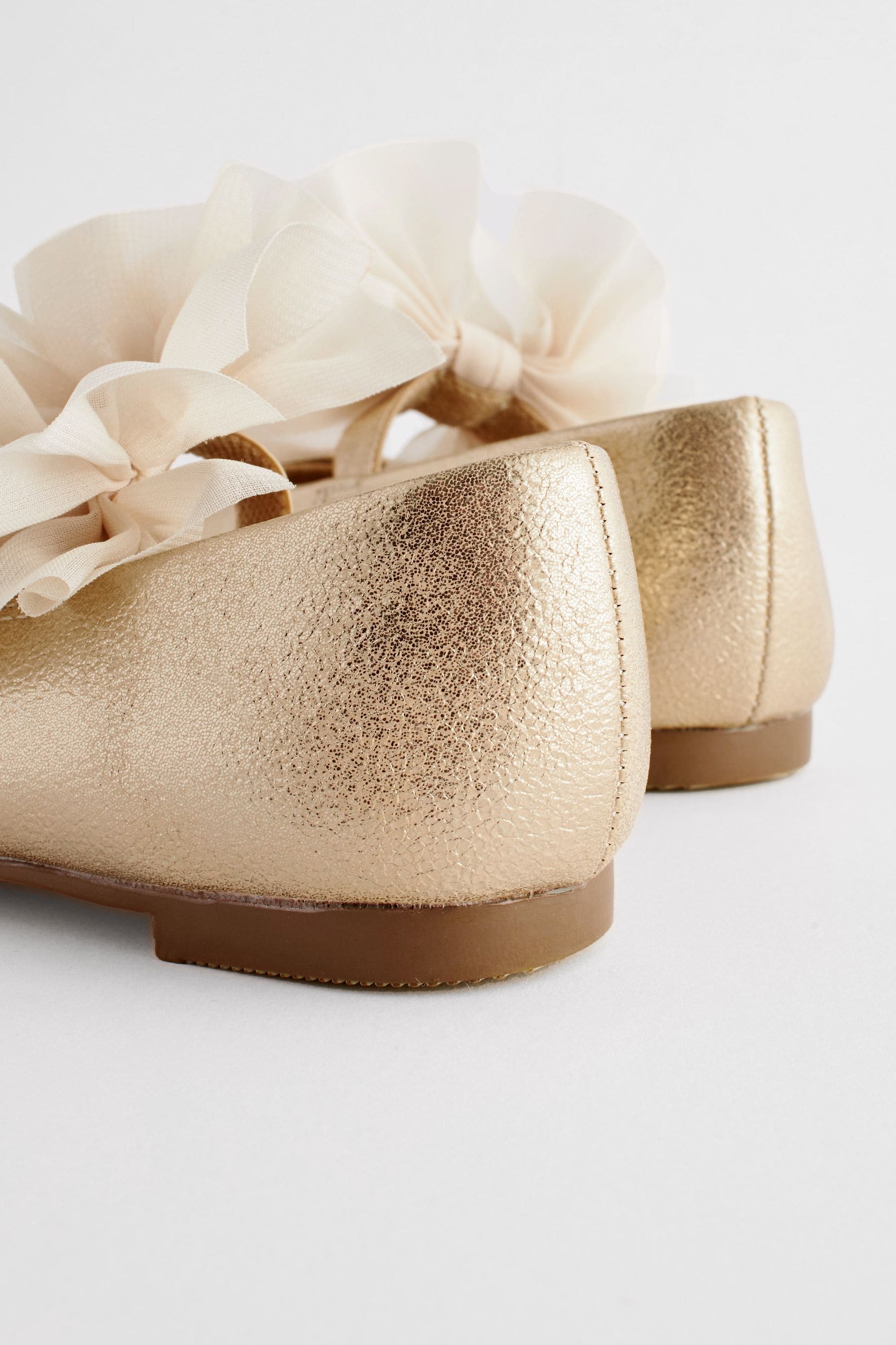 Gold Mary Jane Bridesmaid Bow Occasion Shoes