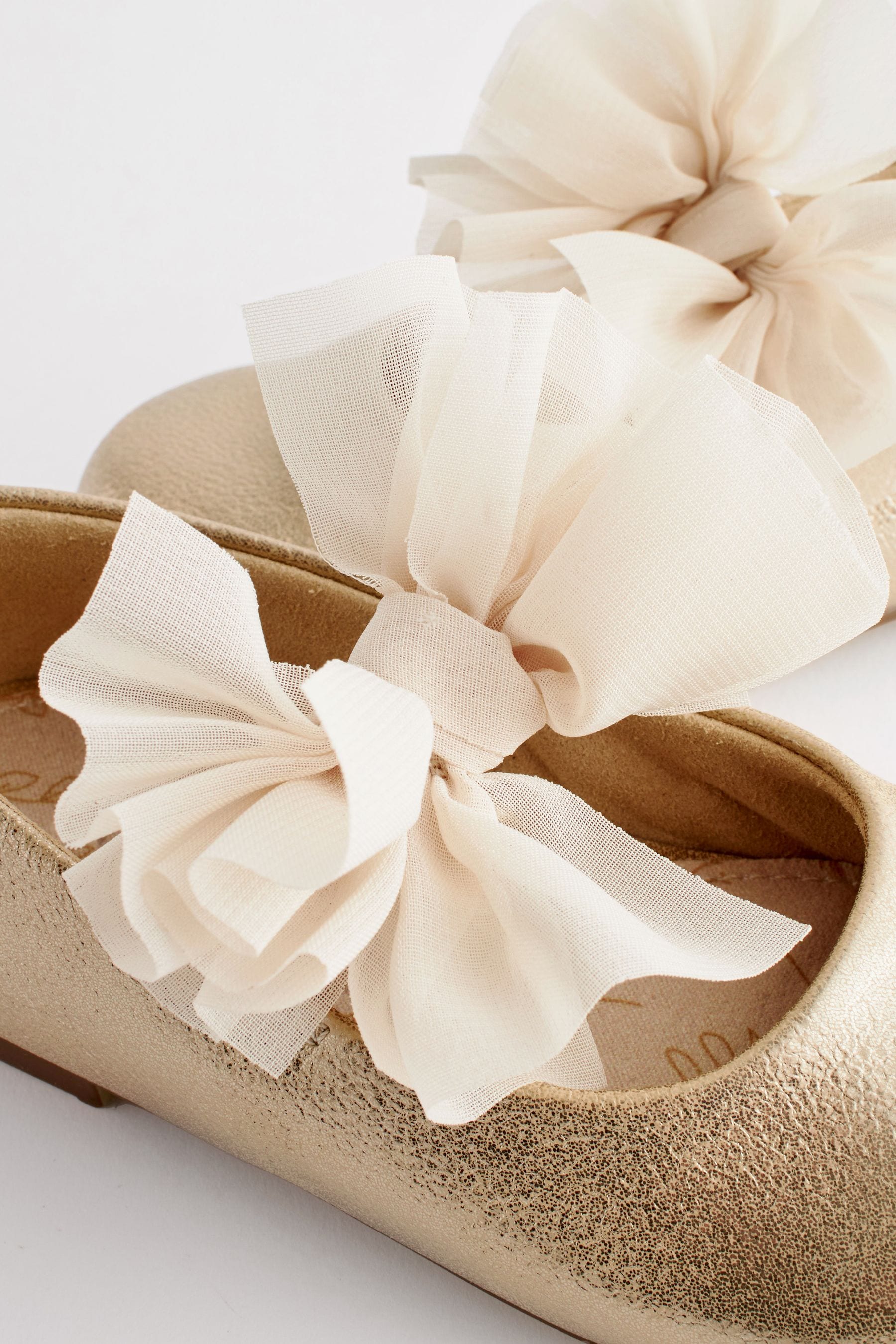 Gold Mary Jane Bridesmaid Bow Occasion Shoes