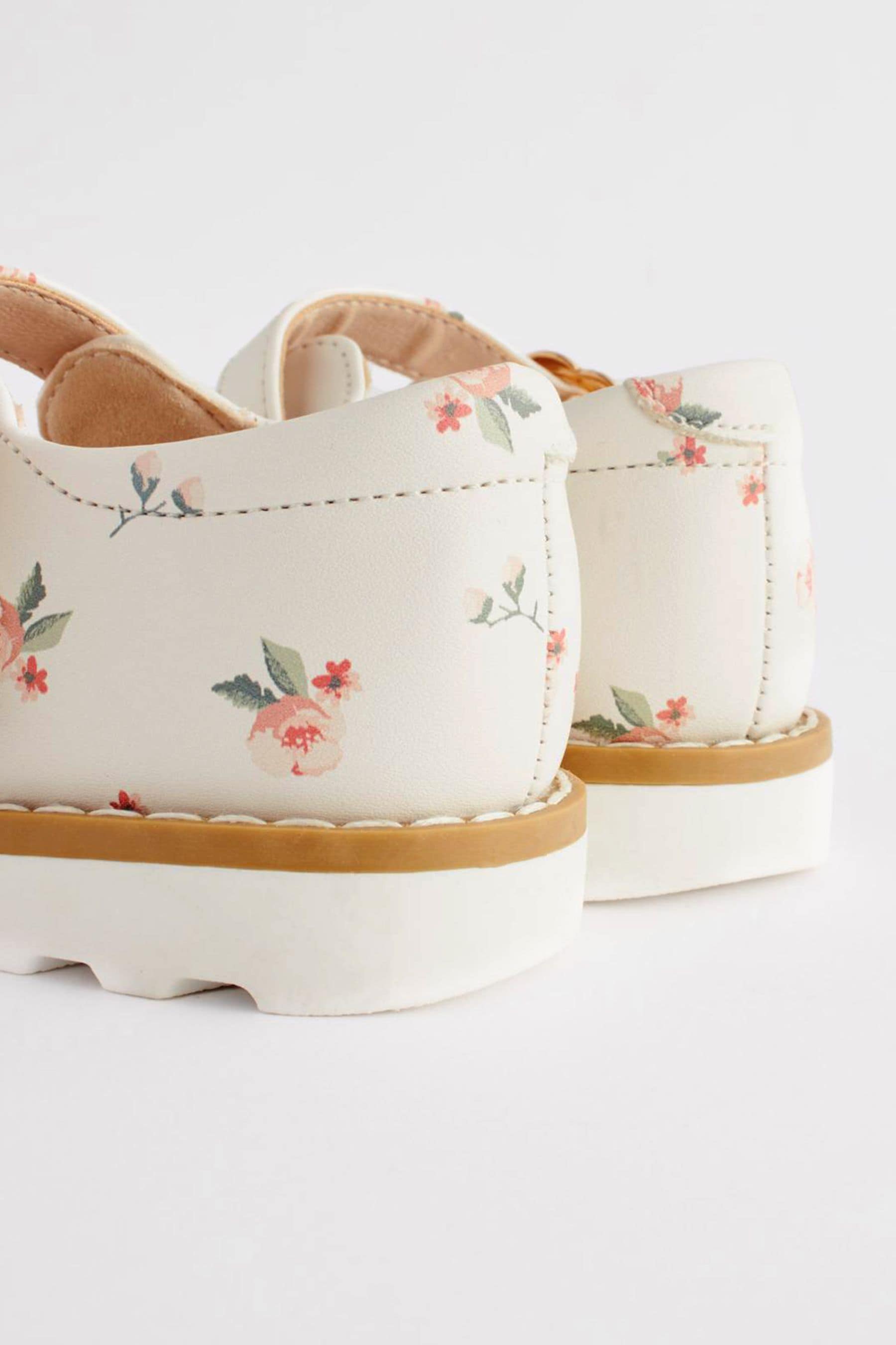 White Floral Mary Jane Shoes