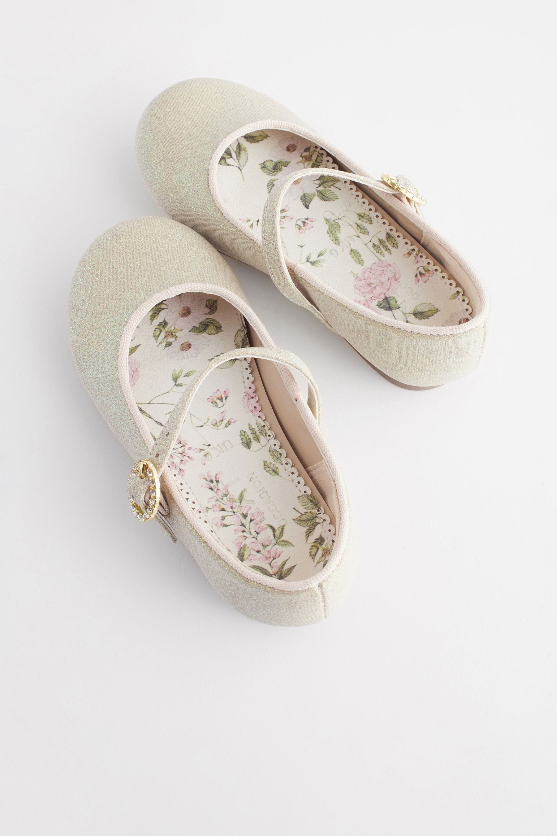 Ivory Gold Bridesmaid Occasion Mary Jane Shoes