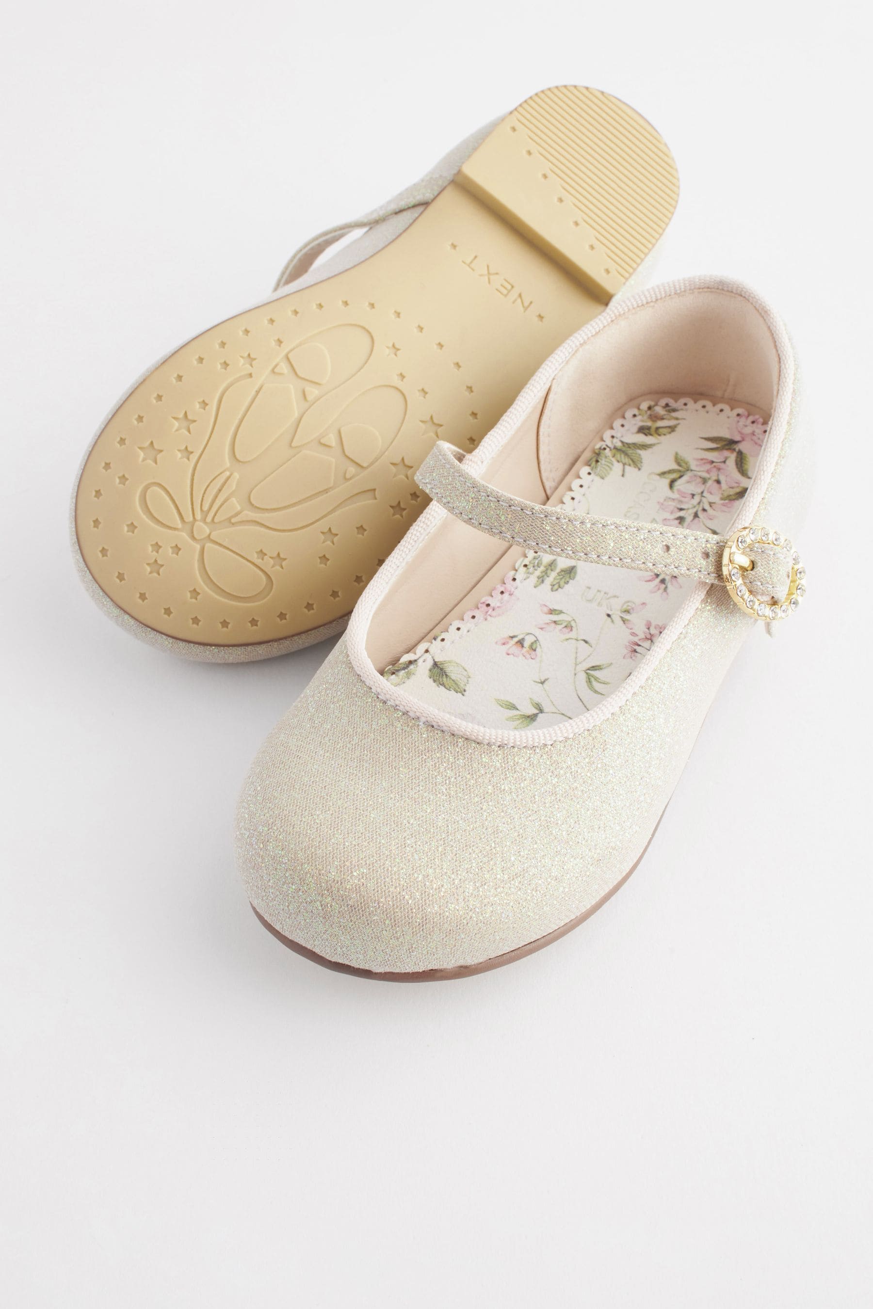 Ivory Gold Bridesmaid Occasion Mary Jane Shoes