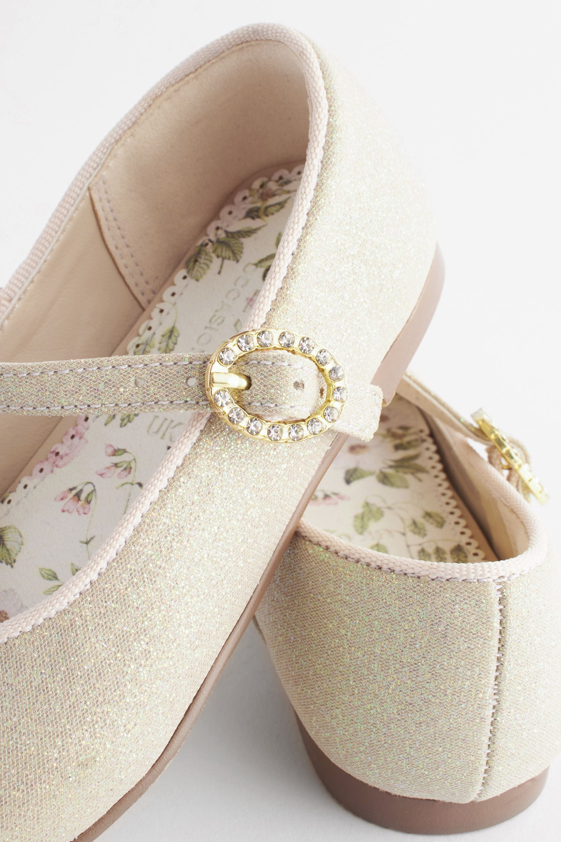 Ivory Gold Bridesmaid Occasion Mary Jane Shoes