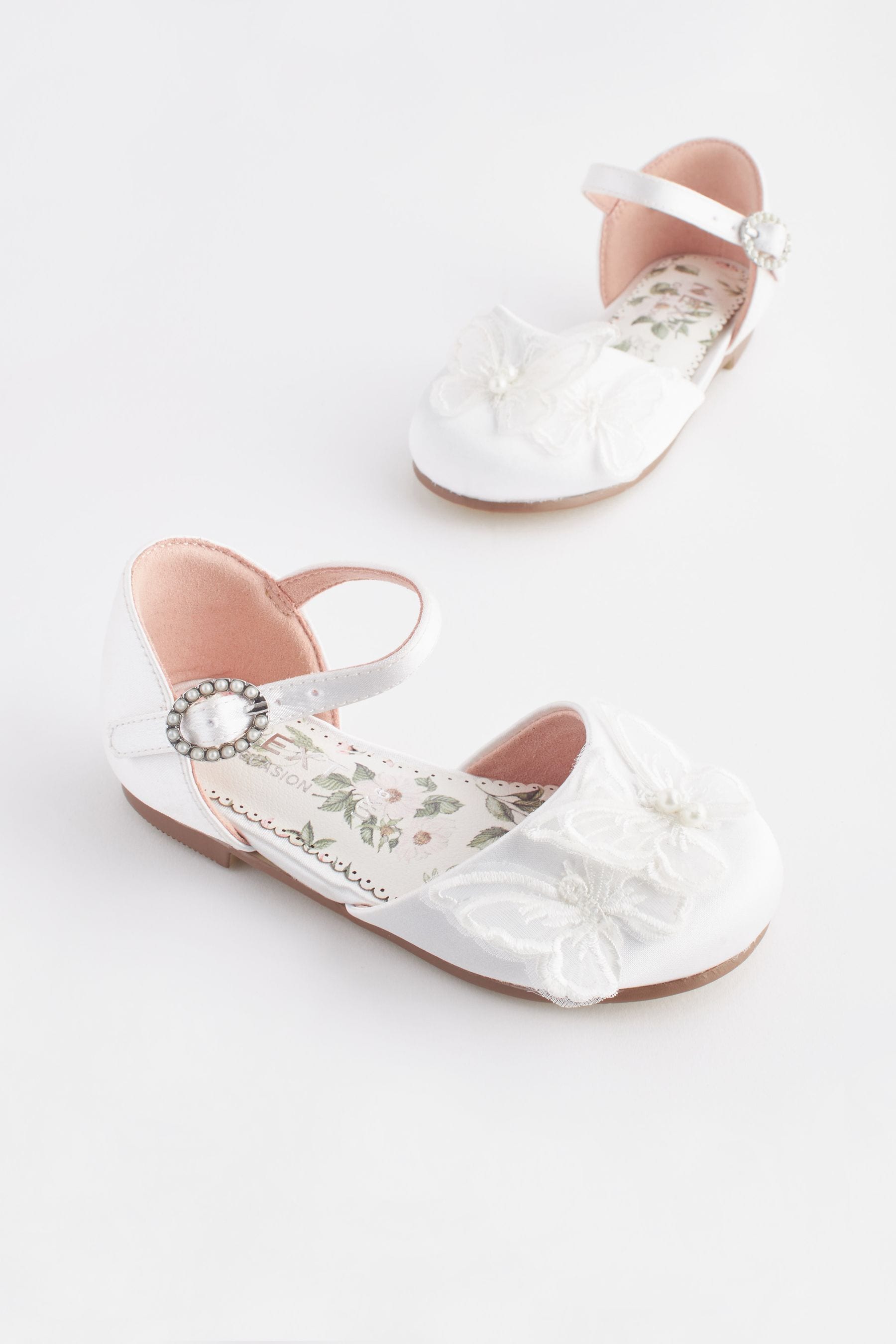 White Butterfly Bridesmaid Occasion Shoes