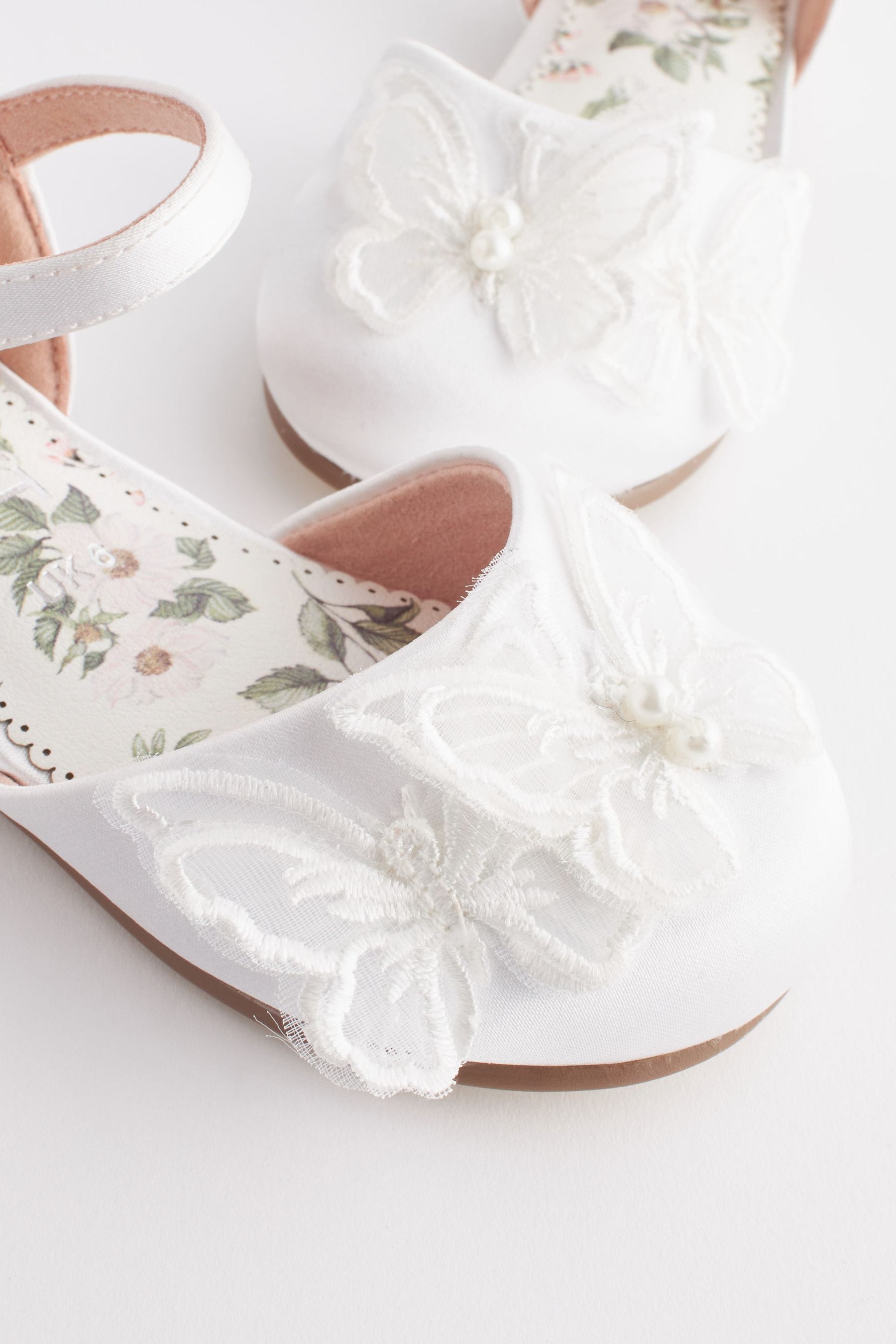 White Butterfly Bridesmaid Occasion Shoes