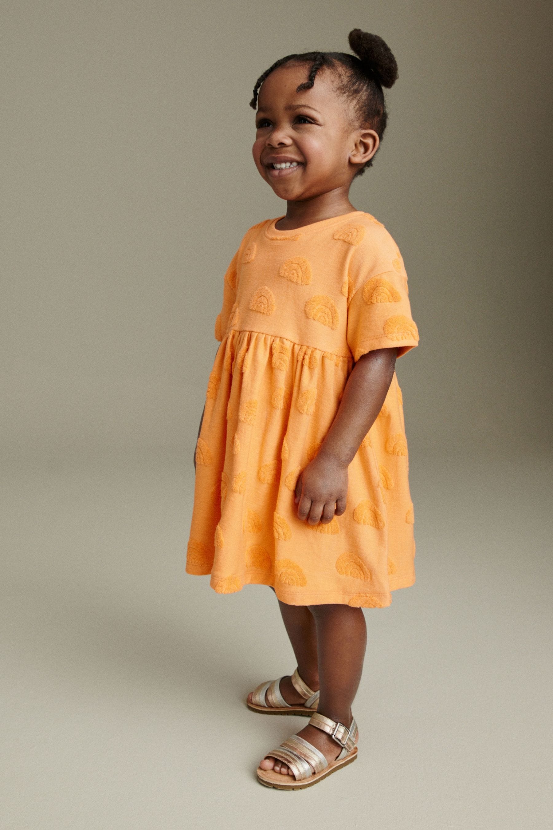 Orange Textured Towelling Dress (3mths-7yrs)