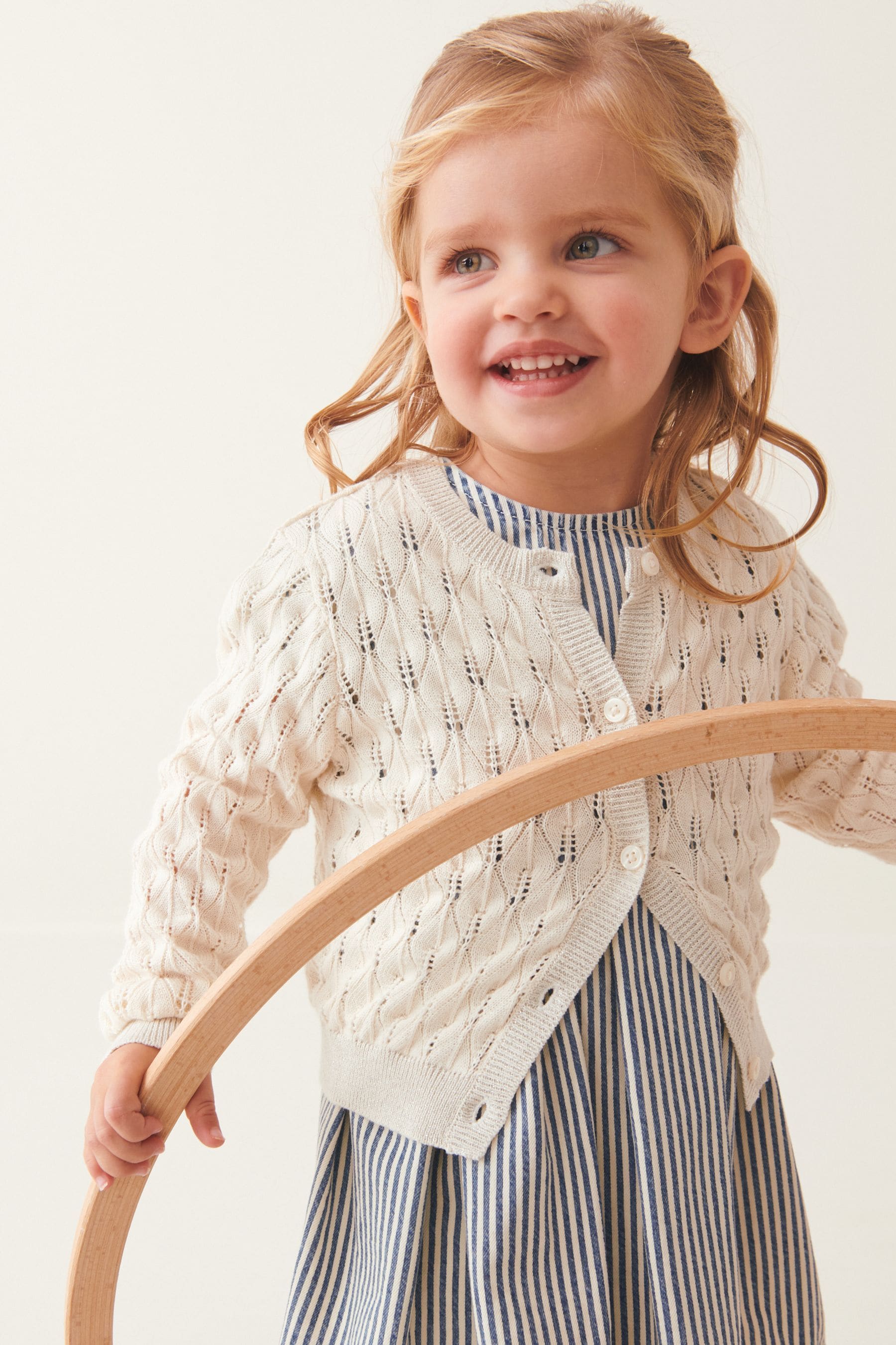 White Pointelle Cardigan (3mths-10yrs)